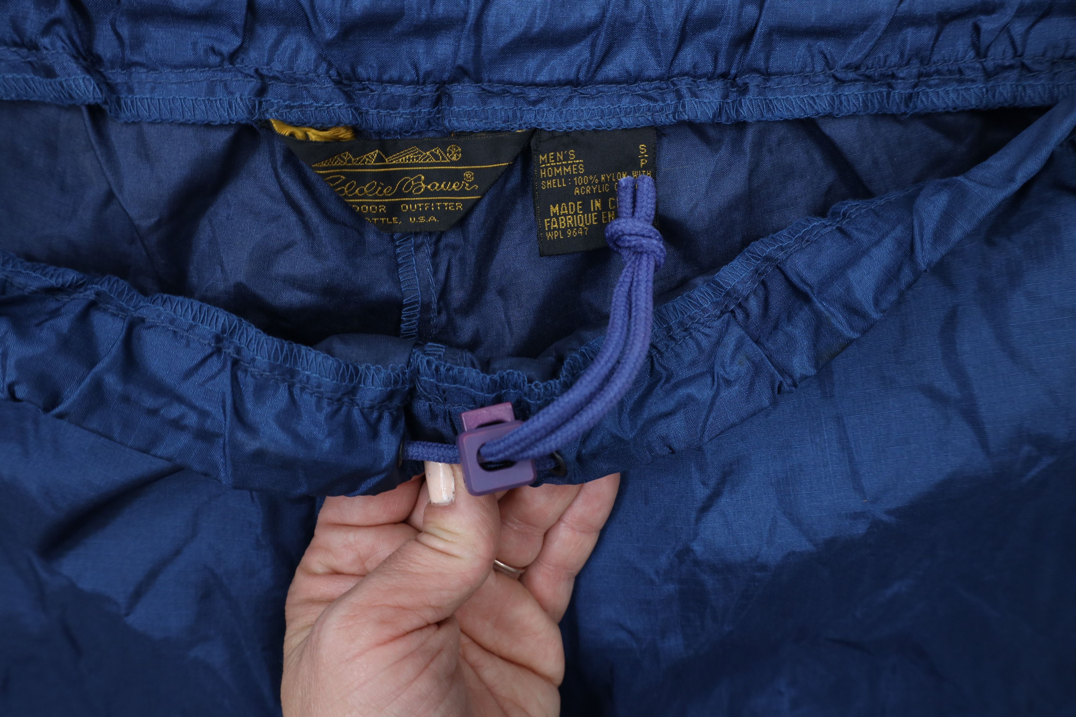Eddie Bauer × Vintage Vintage 90s Eddie Bauer Windbreaker Rain Pants Navy Blue Size US 32 / EU 48 - 6 Thumbnail