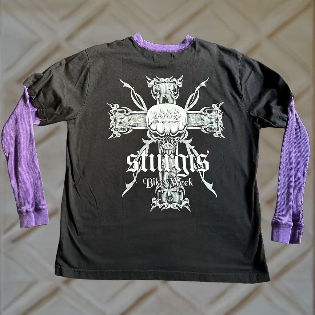 Vintage VINTAGE Sturgis Bike Week 2008 Women XL Built In Sleeves Rare Skull Biker T-Shirt Size XL / US 12-14 / IT 48-50 - 1 Thumbnail