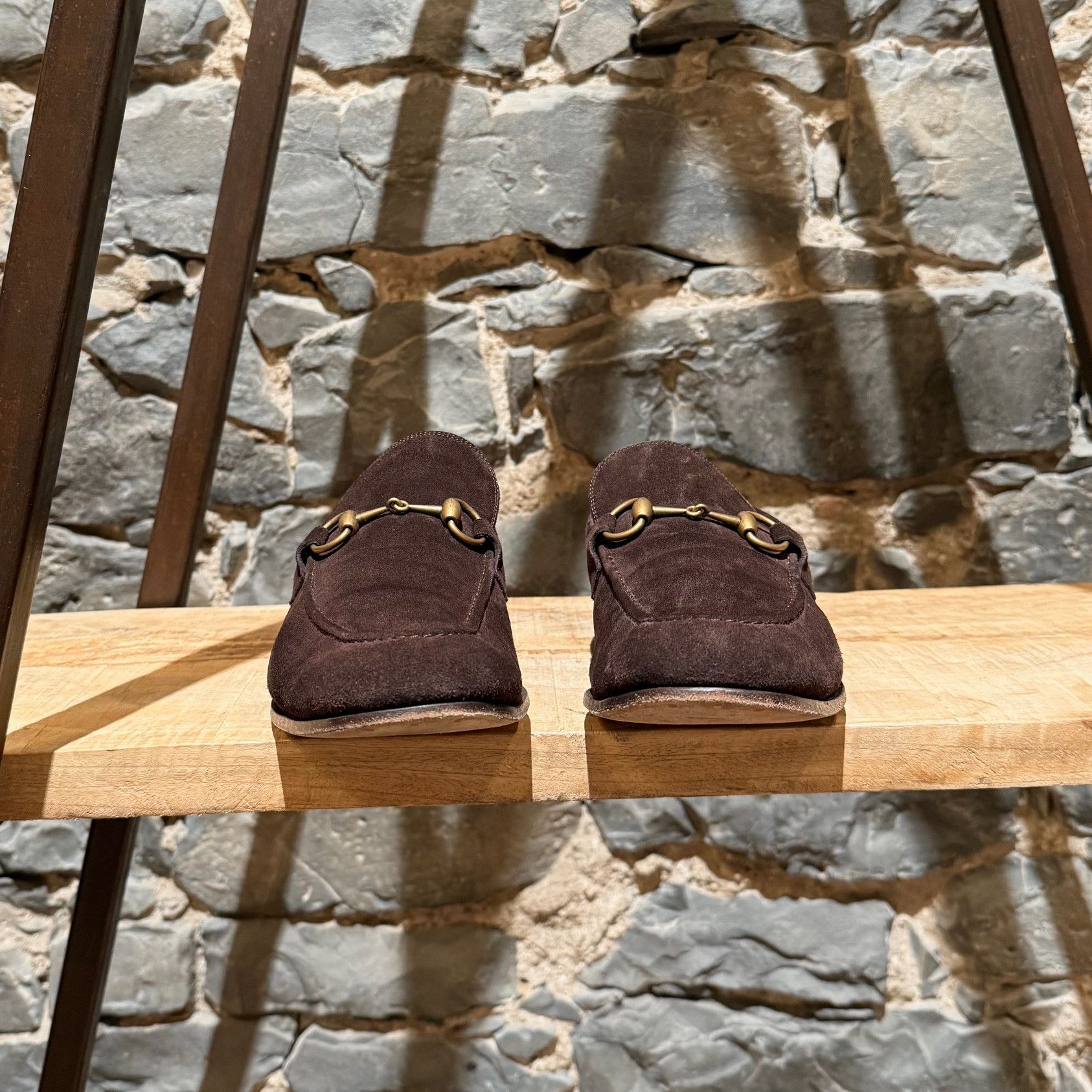 Gucci Gucci Brown Suede Horsebit Accent Jordaan Loafers Size US 11.5 / EU 44-45 - 2 Thumbnail