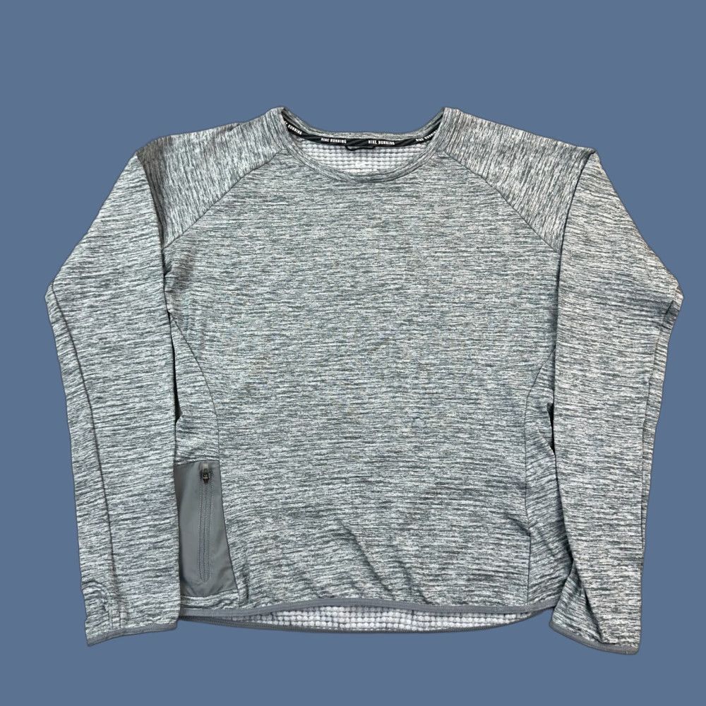 Nike VINTAGE Nike Running Pullover Women's M Gray Dri-Fit Therma Sphere Long Sleeve Shirt Mens Womens Size M / US 6-8 / IT 42-44 - 1 Thumbnail