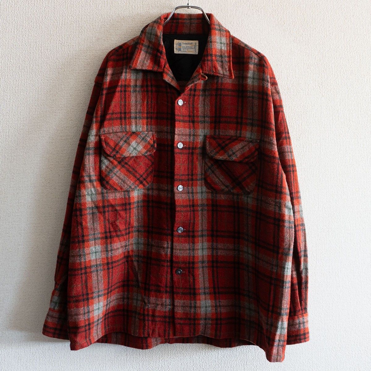 Towncraft Towncraft 60S Wool Check Open Shirt Size L Size US L / EU 52-54 / 3 - 1 Thumbnail