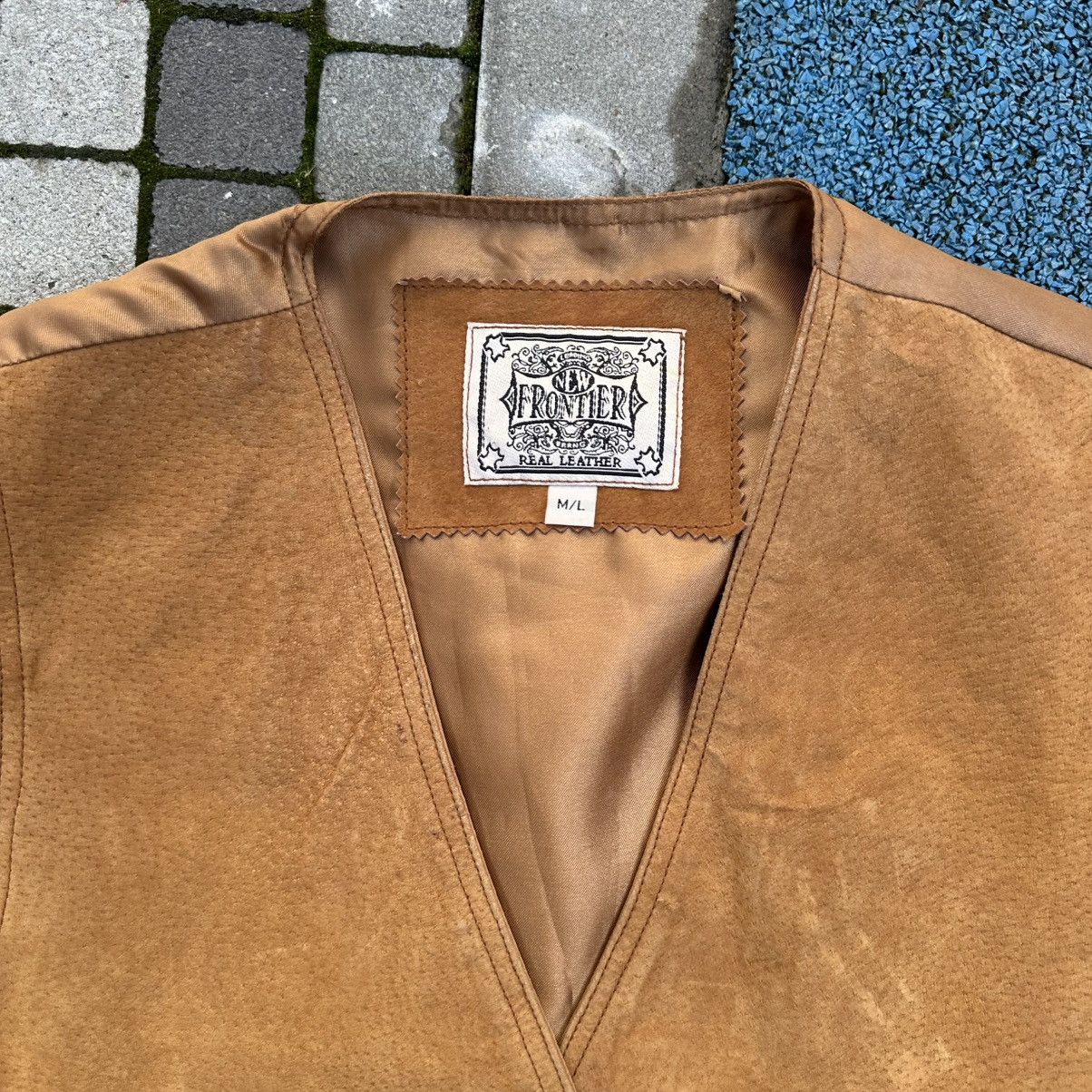 Japanese Brand × Leather Vintage Frontier Leather Vest Old Money Y2K 00s USA Size US L / EU 52-54 / 3 - 7 Thumbnail