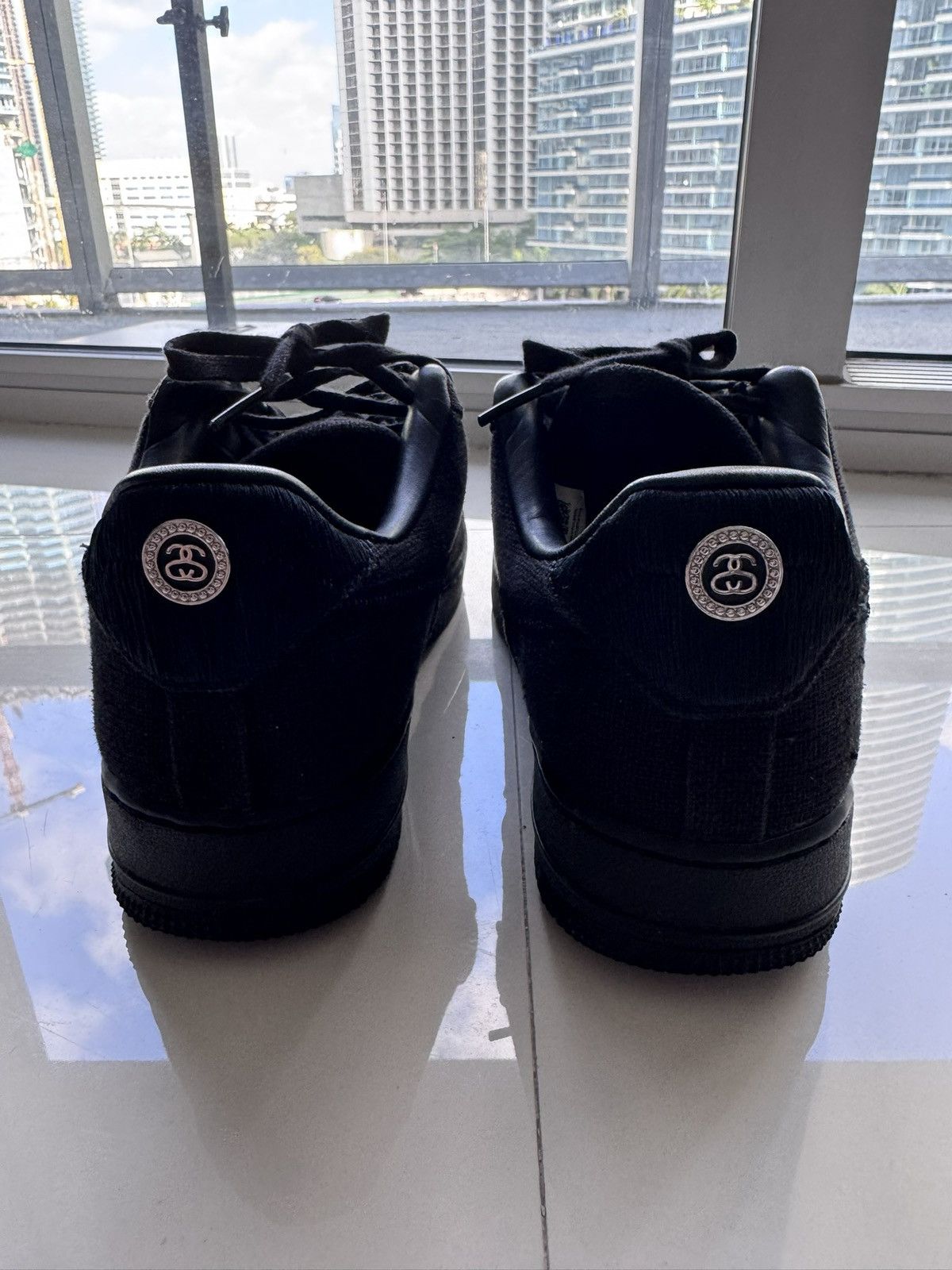 Nike × Stussy Stussy AF1 Triple Black Nike Size US 8.5 / EU 41-42 - 4 Thumbnail