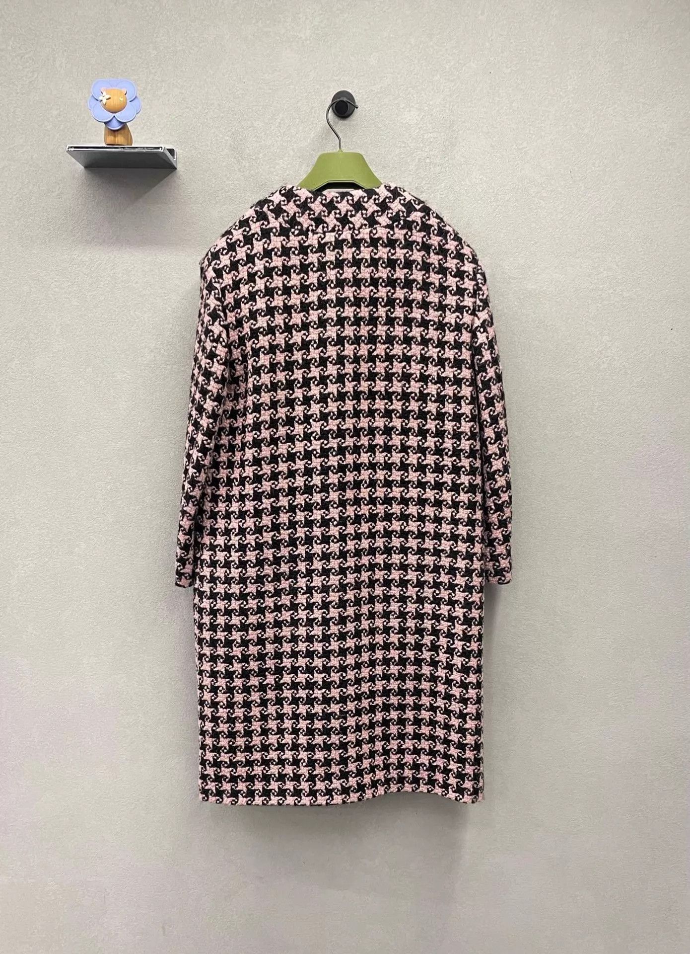 Gucci Gucci Houndstooth Wool Overcoat Pink & Black 34 Size XXS / US 00 / IT 34 - 2 Thumbnail