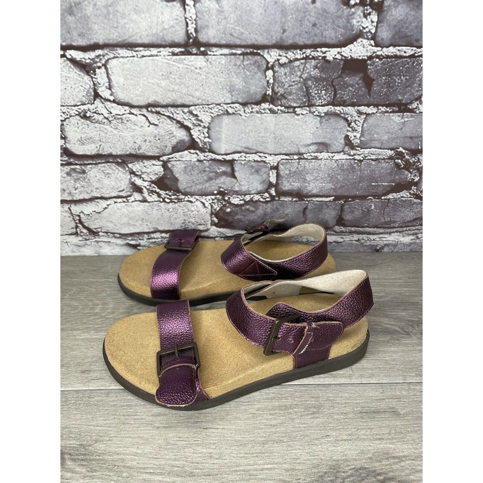 Other Revitalign Metallic Purple Adjustable Buckle Slip On Sandal Size US 7 / IT 37 - 1 Thumbnail