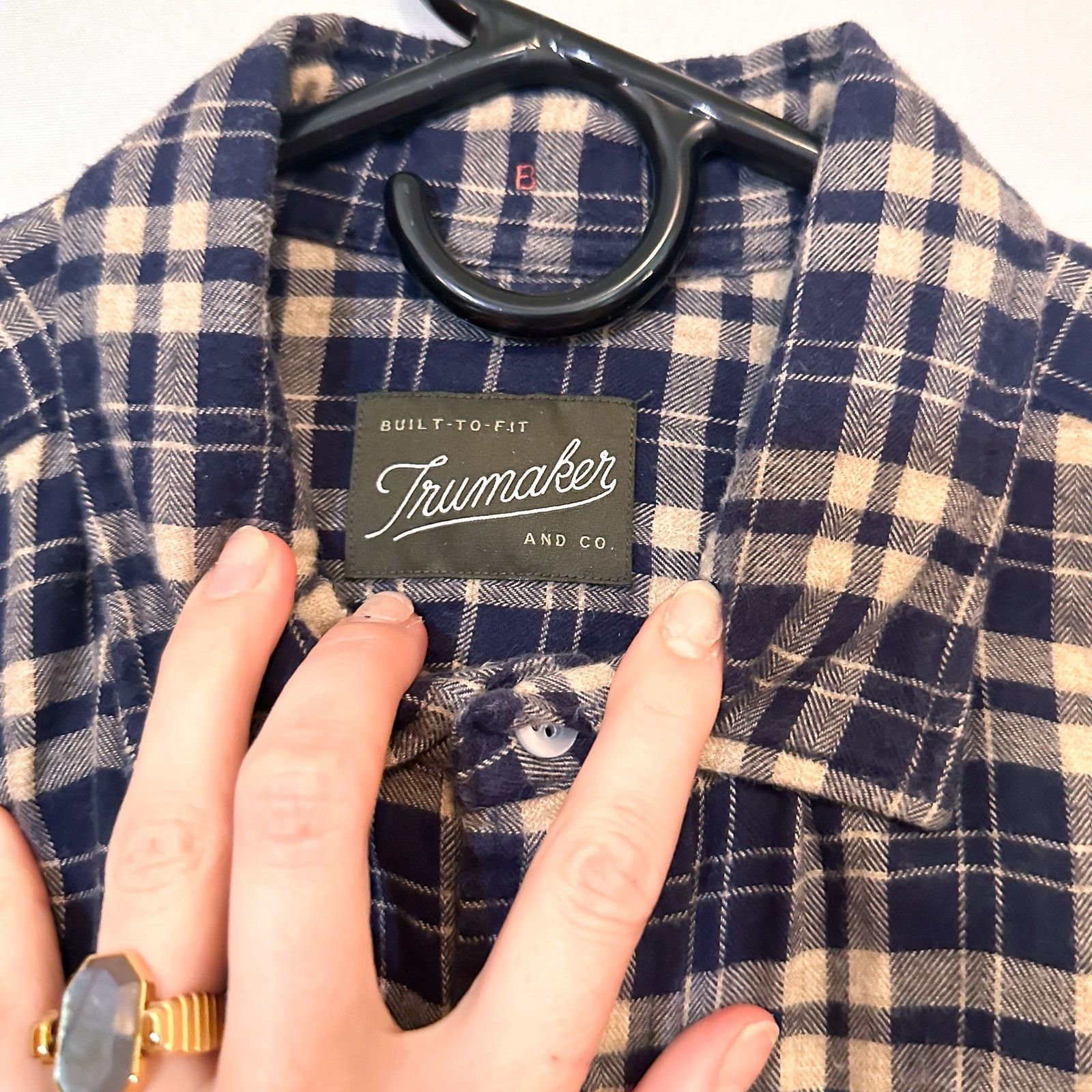 Trumaker TRUMAKER Blue Plaid Flannel Long Sleeve Button Down Sz. L Size US L / EU 52-54 / 3 - 2 Thumbnail
