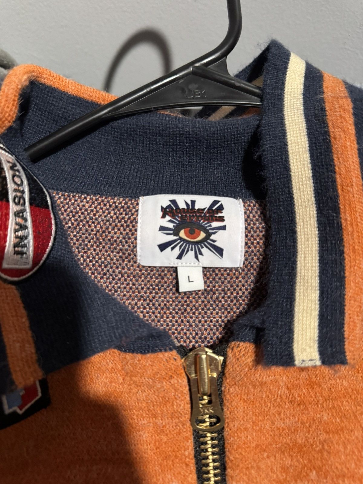 House of Errors Orange Moto Knit Jacket Size US L / EU 52-54 / 3 - 3 Thumbnail