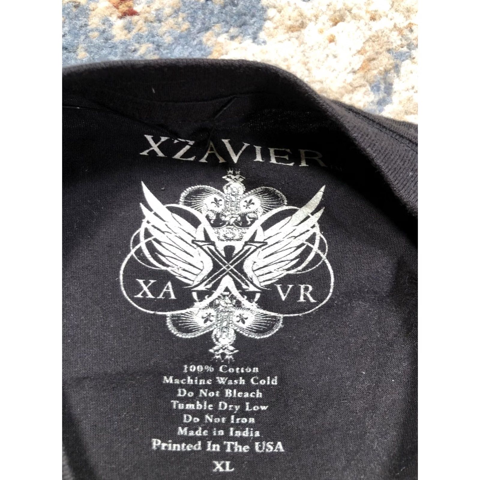 Vintage Xzavier Head Hunters Shirt Mens XL Black Skull Biker Fantasy Graphic Tee Short Sleeve Crew Neck Cotton Size US XL / EU 56 / 4 - 7 Thumbnail