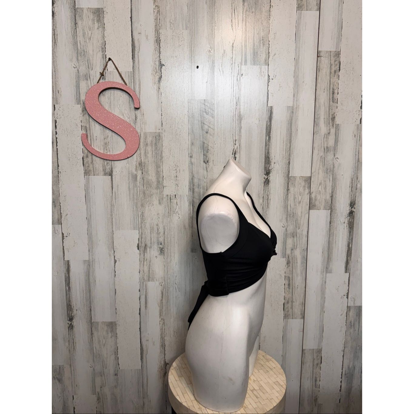 Other Black Wrap Front Crop Top Tie Back Stretchy Size Small NWT Size S / US 4 / IT 40 - 5 Thumbnail