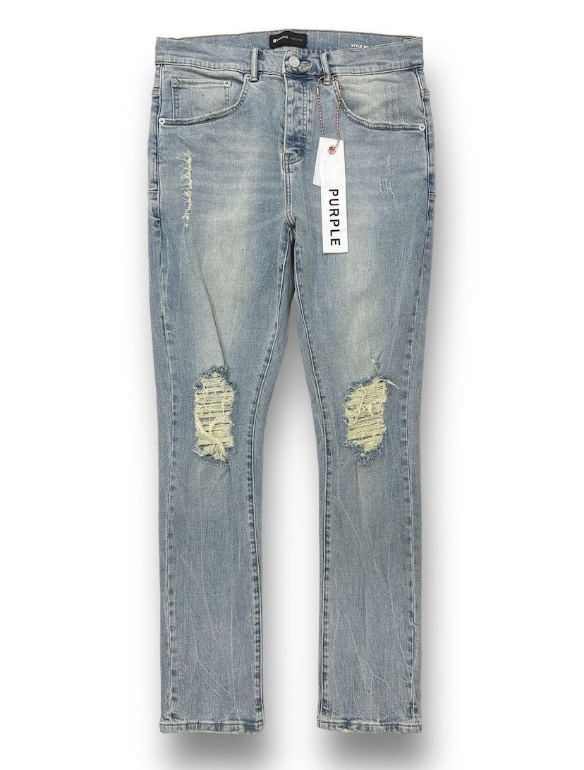 image of Purple Jeans Light Wash Blowout in Blue, Men's (Size 32)