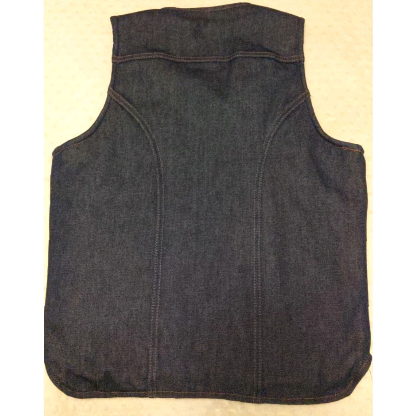 Wrangler VTG Wrangler Denim SHERPA Lined VEST Biker Western USA vest Medium Blue Denim Shirt? Size US 31 - 6 Thumbnail