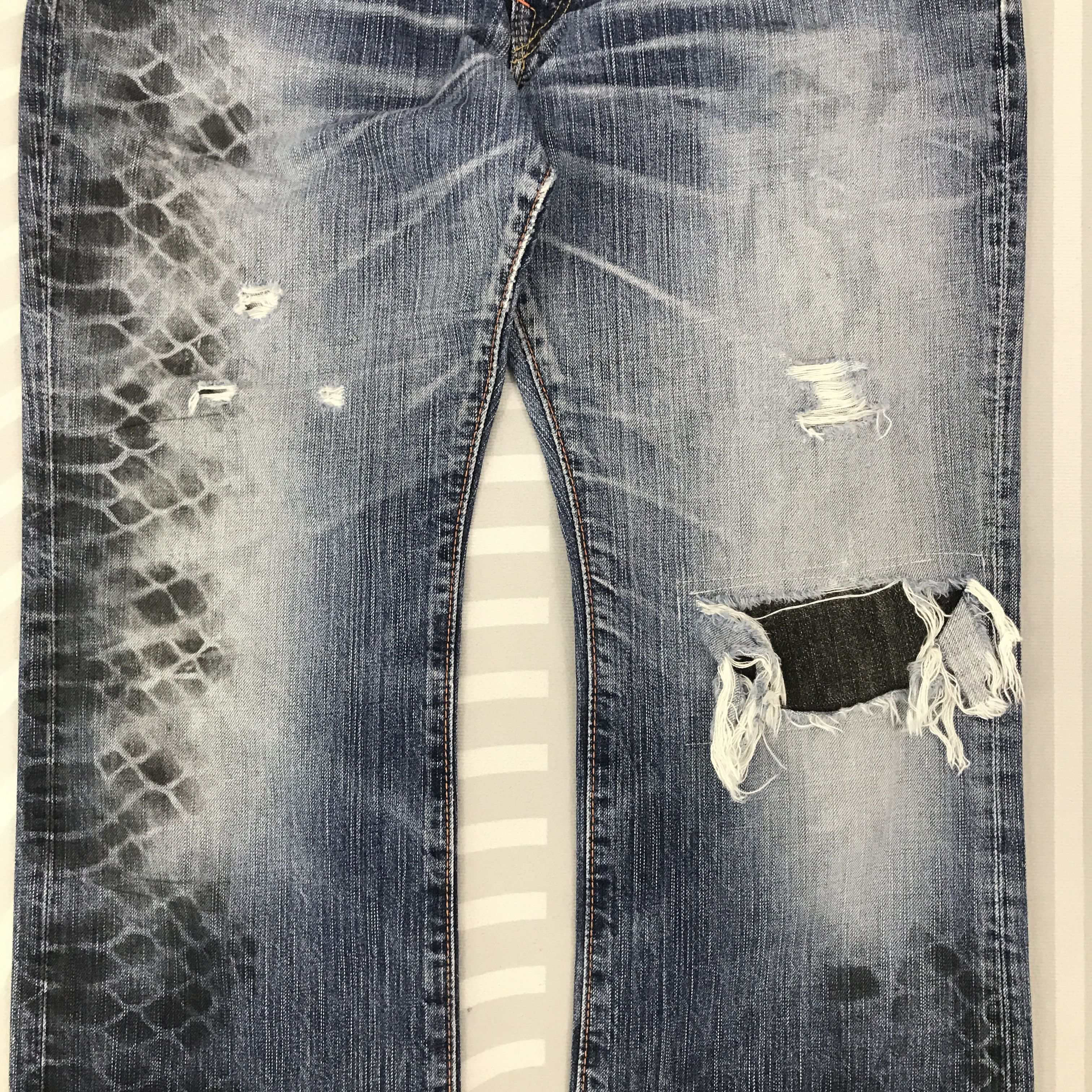 Edwin × Vintage Vtg Flare Edwin 505 Bootcut Distressed denim pants Size US 32 / EU 48 - 4 Thumbnail