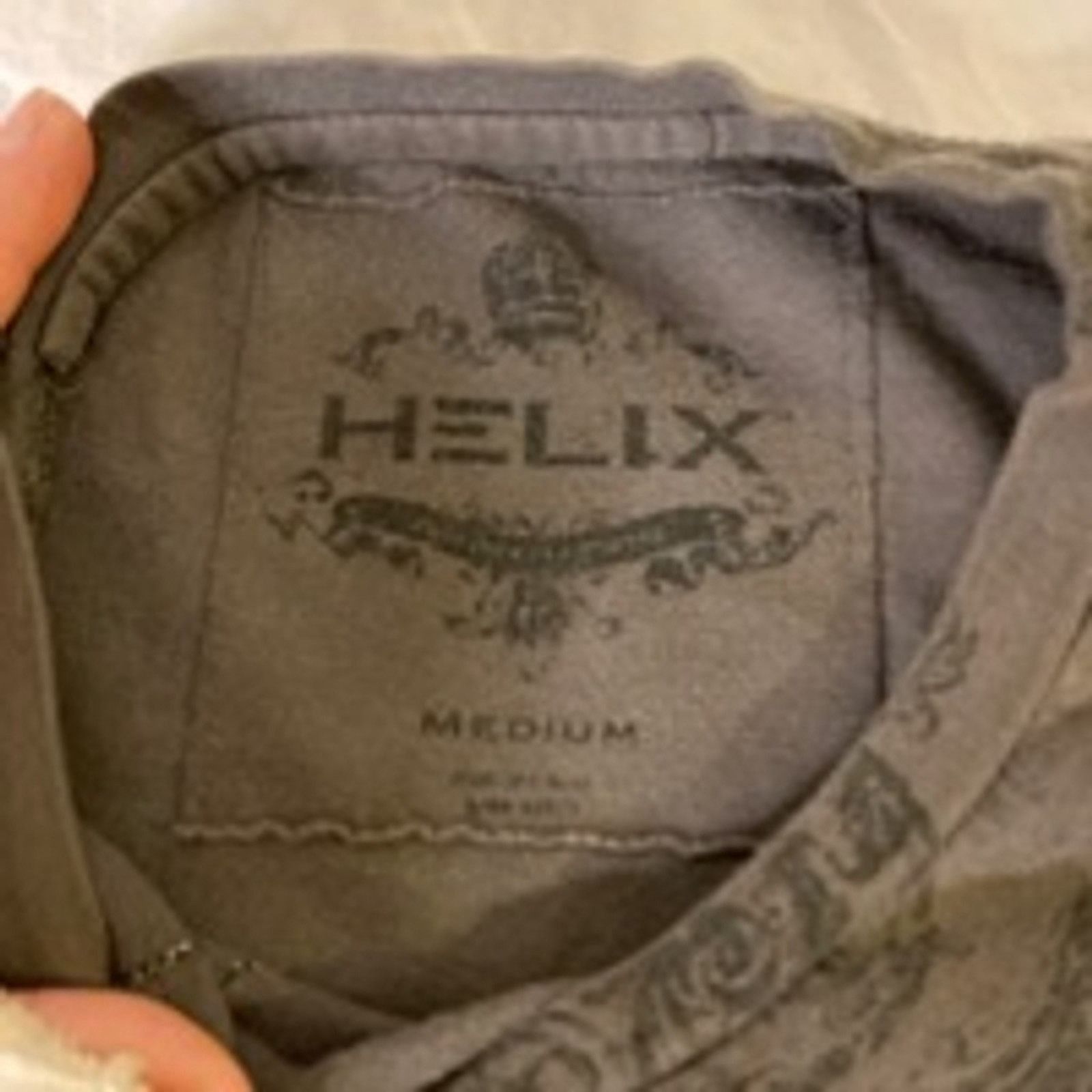 Helix Vintage Graphic Grunge Streetwear Gray 100% Cotton Helix M Size US M / EU 48-50 / 2 - 4 Thumbnail