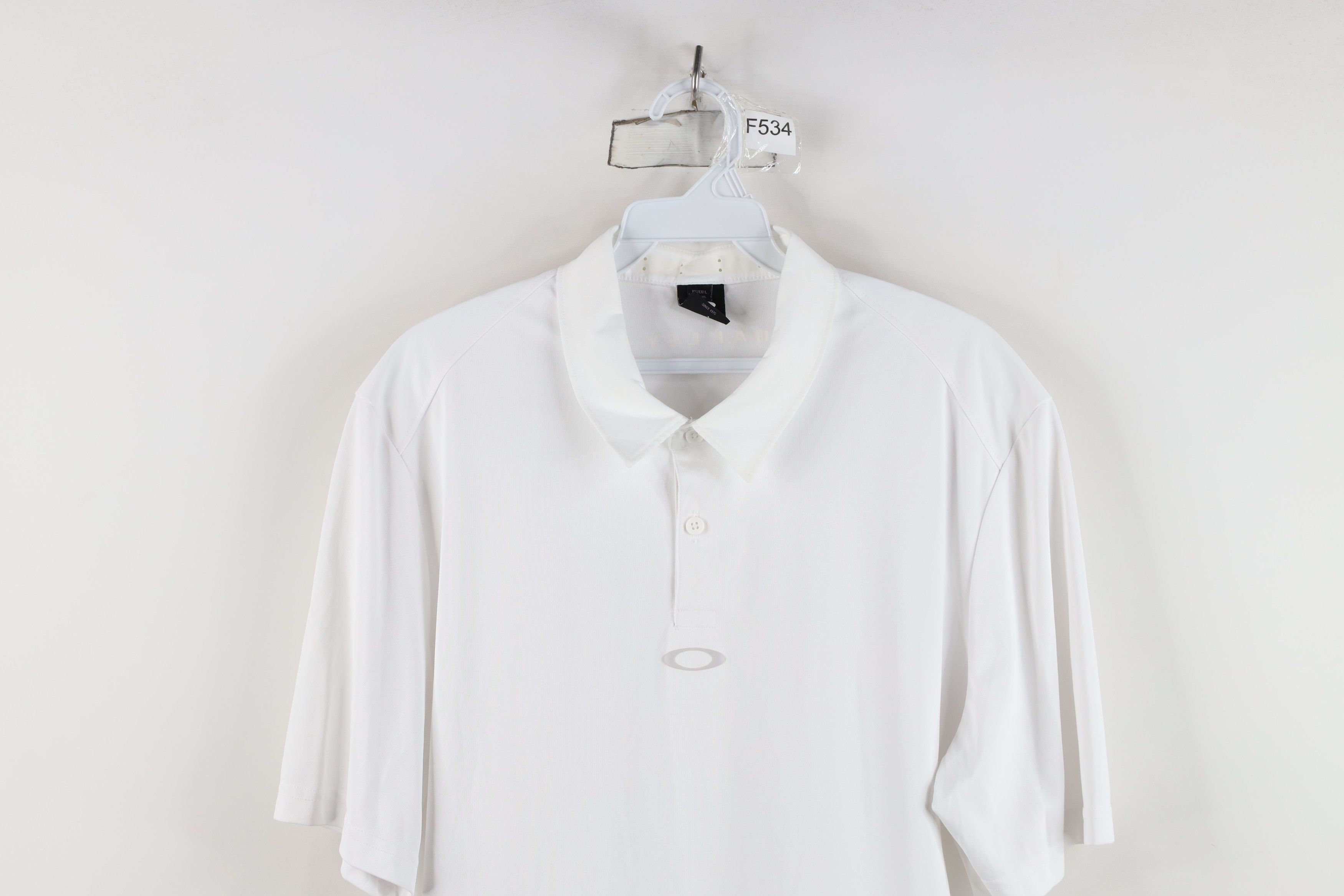 Oakley Vintage Oakley Center O Logo Collared Golf Polo Shirt White Size US L / EU 52-54 / 3 - 2 Thumbnail