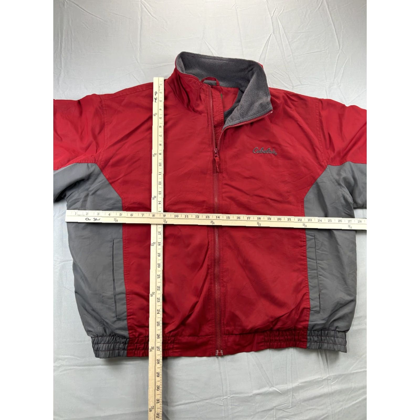 Vintage Cabela's Jacket Mens XL Bomber Red Fleece Lined Insulated Windbreaker Full Zip Outdoor Casual Size US XL / EU 56 / 4 - 6 Thumbnail
