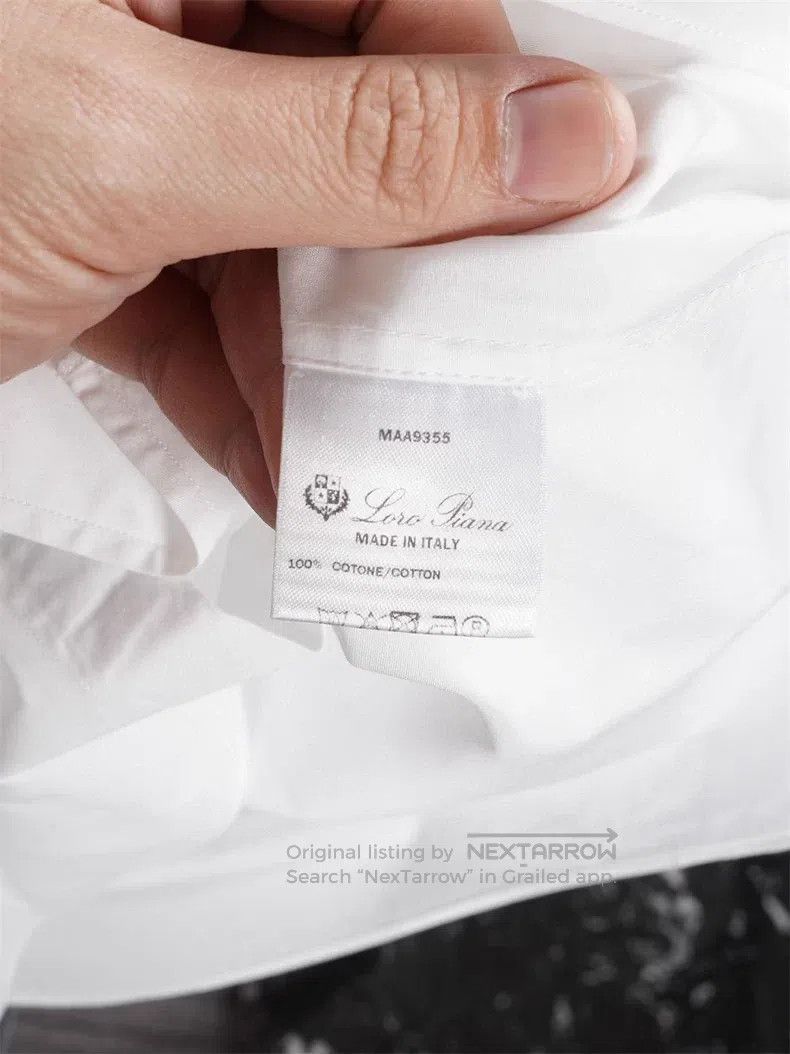 Loro Piana Loro Piana Pure Cotton Men's White Shirt Size US M / EU 48-50 / 2 - 7 Thumbnail