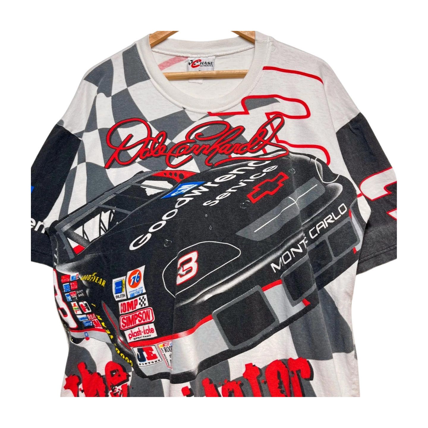Chase Authentics × Vintage Vintage 90s NASCAR Dale Earnhardt All Over Print T Shirt XL Size ONE SIZE - 2 Thumbnail
