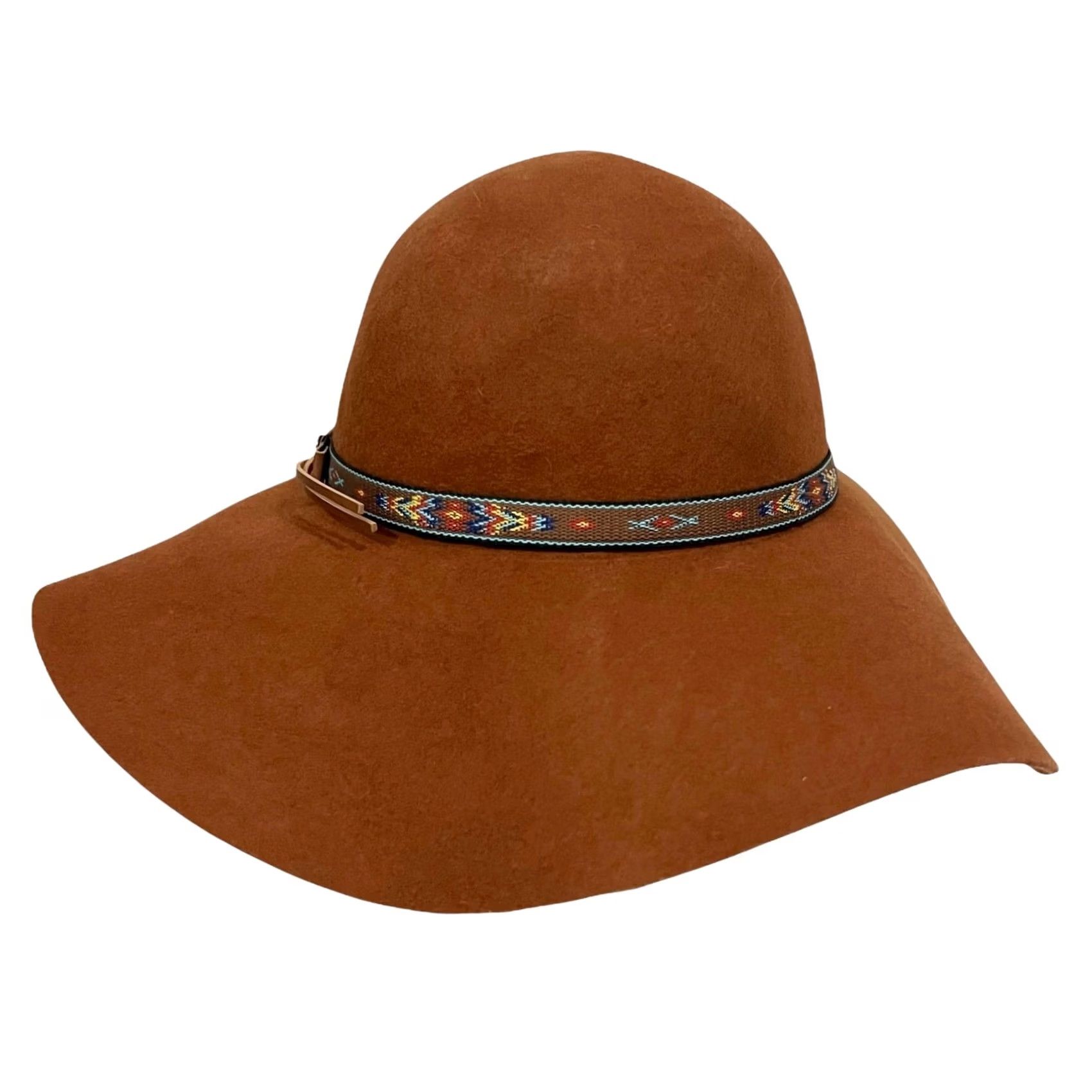 Vintage Fallen Broken Street Hat Wool Wide Brim Floppy Boho Hippie Western Sz M/L Wool Brown Women Hat Size ONE SIZE - 5 Thumbnail