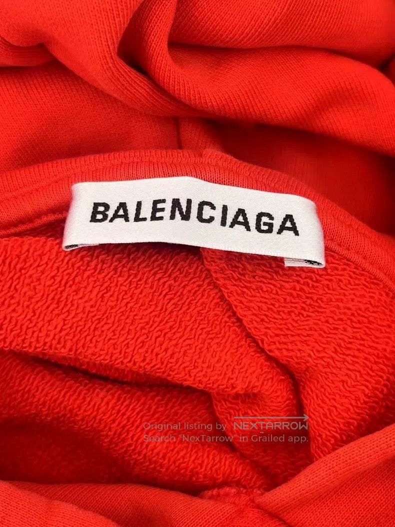 Balenciaga Balenciaga Red Hooded Sweatshirt Size US S / EU 44-46 / 1 - 3 Thumbnail