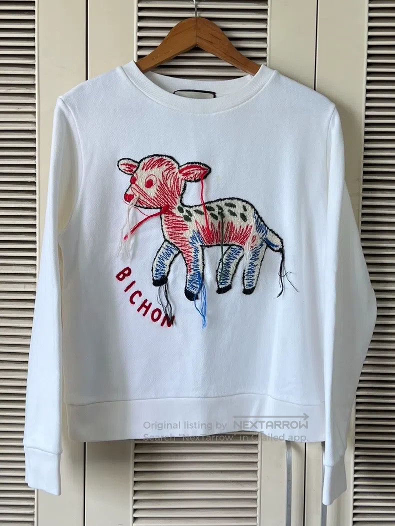 Gucci Gucci Deer Embroidered Sweatshirt Size US S / EU 44-46 / 1 - 1 Thumbnail