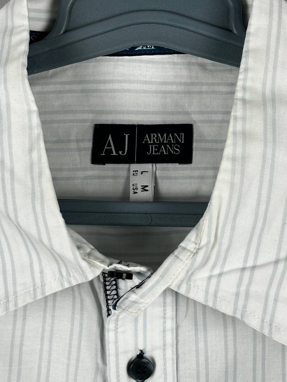 Armani Rare Vintage Armani Jeans Shirt Long Sleeve Striped Shirt Size US M / EU 48-50 / 2 - 5 Thumbnail