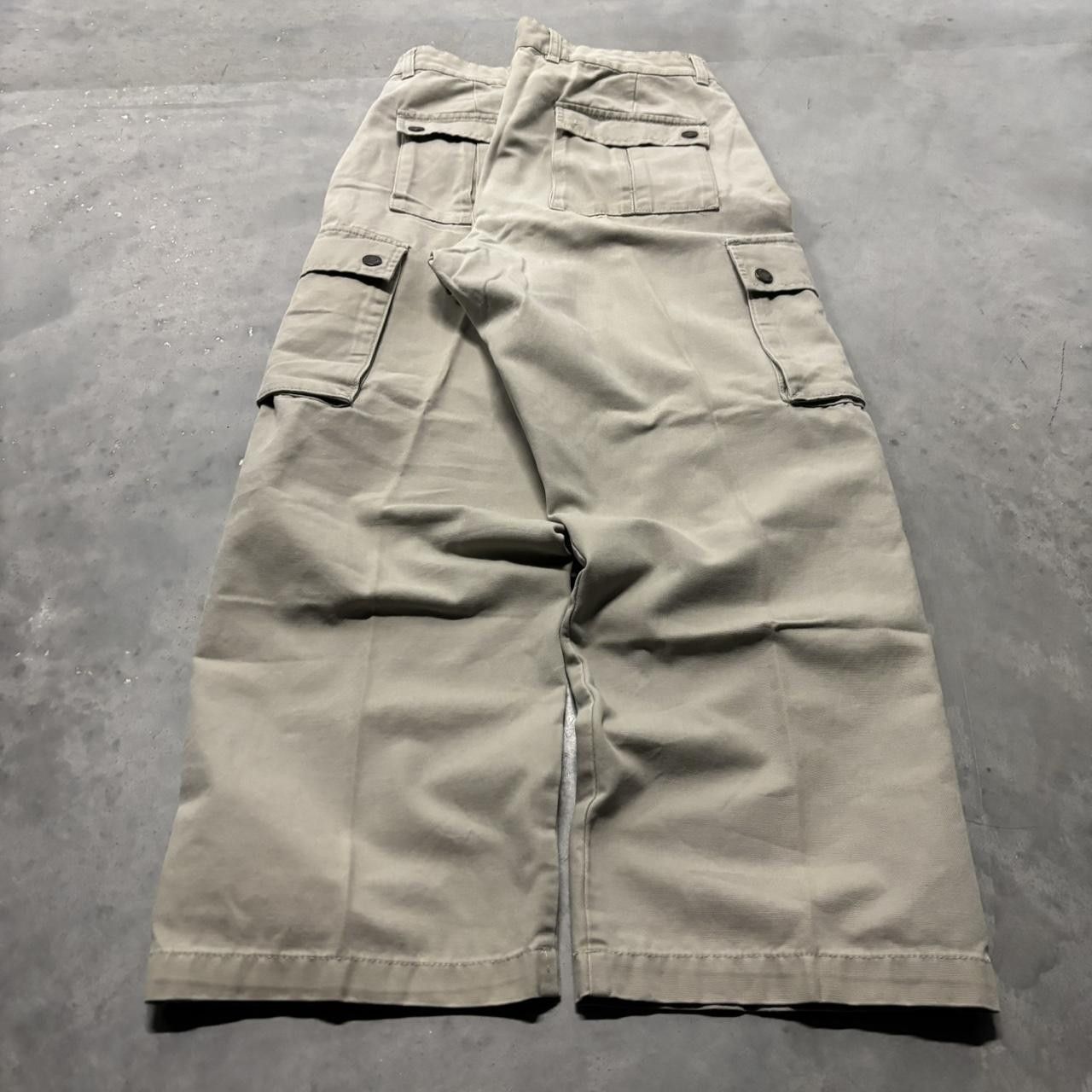 Japanese Brand × Vintage Crazy Vintage Y2K/2000s Baggy Cream Skater Style Cargo Pants! Size US 34 / EU 50 - 4 Thumbnail