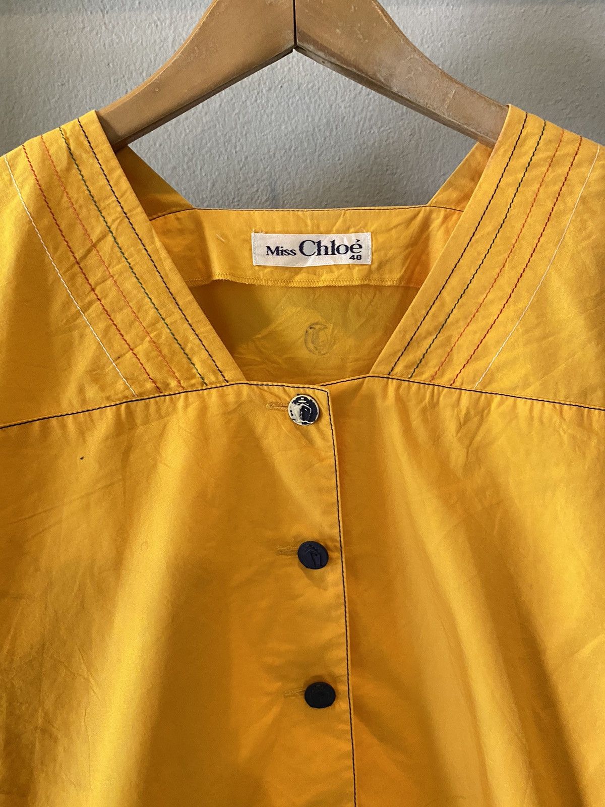 Chloe Chloé Vintage Vibrant Yellow Button-Up Top Size S / US 4 / IT 40 - 14 Thumbnail
