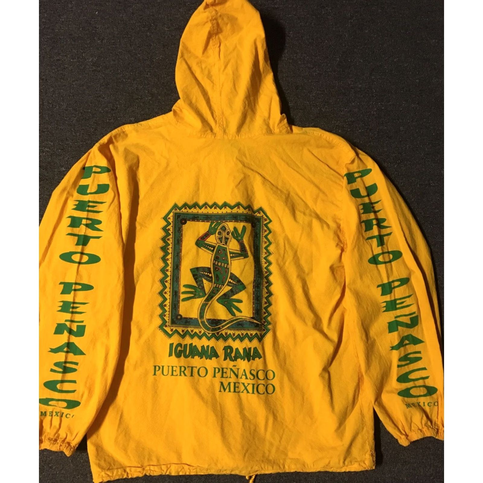 Nautica VINTAGE Iguana Jacket Surf Hoodie Lizard XL Yellow Men Retro 90s Grunge Nautical Beach USA Puerto Penasco Mexico Size US XL / EU 56 / 4 - 2 Thumbnail