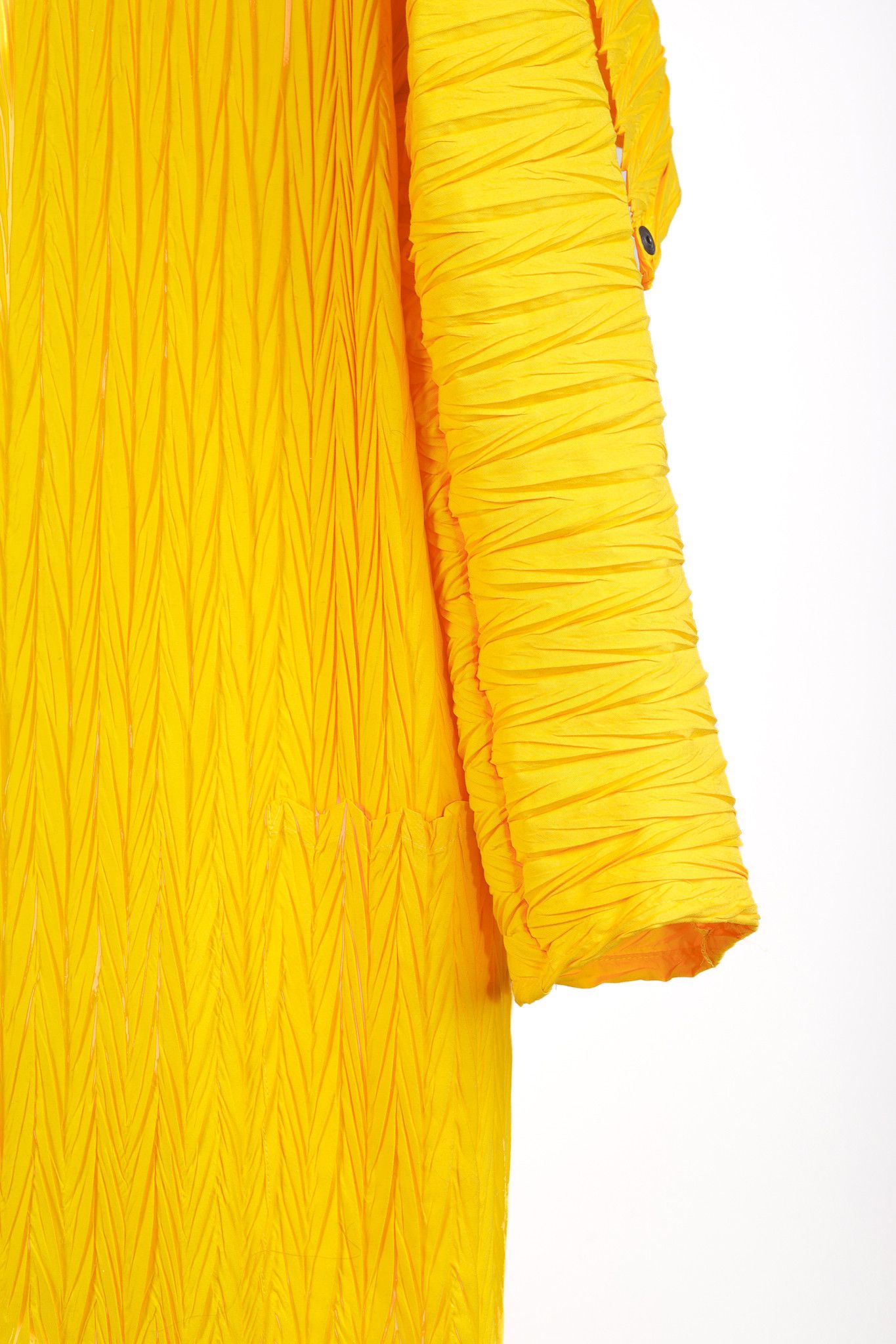 Other Babette Yellow Pleated Snap-Front Cowl-Collar Maxi Coat Size M / US 6-8 / IT 42-44 - 6 Thumbnail