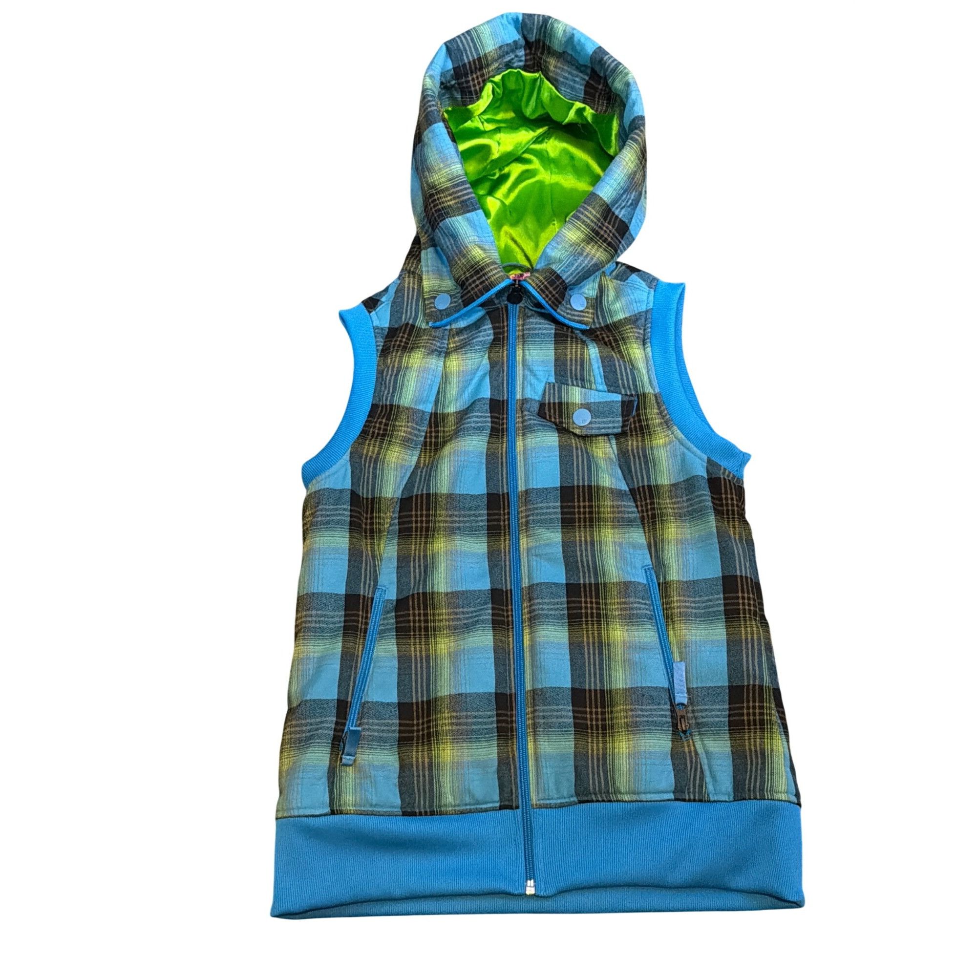 Burton Burton Dryride Vest Women’s S Blue Green Plaid Zip Up Hoodie Size S / US 4 / IT 40 - 11 Thumbnail