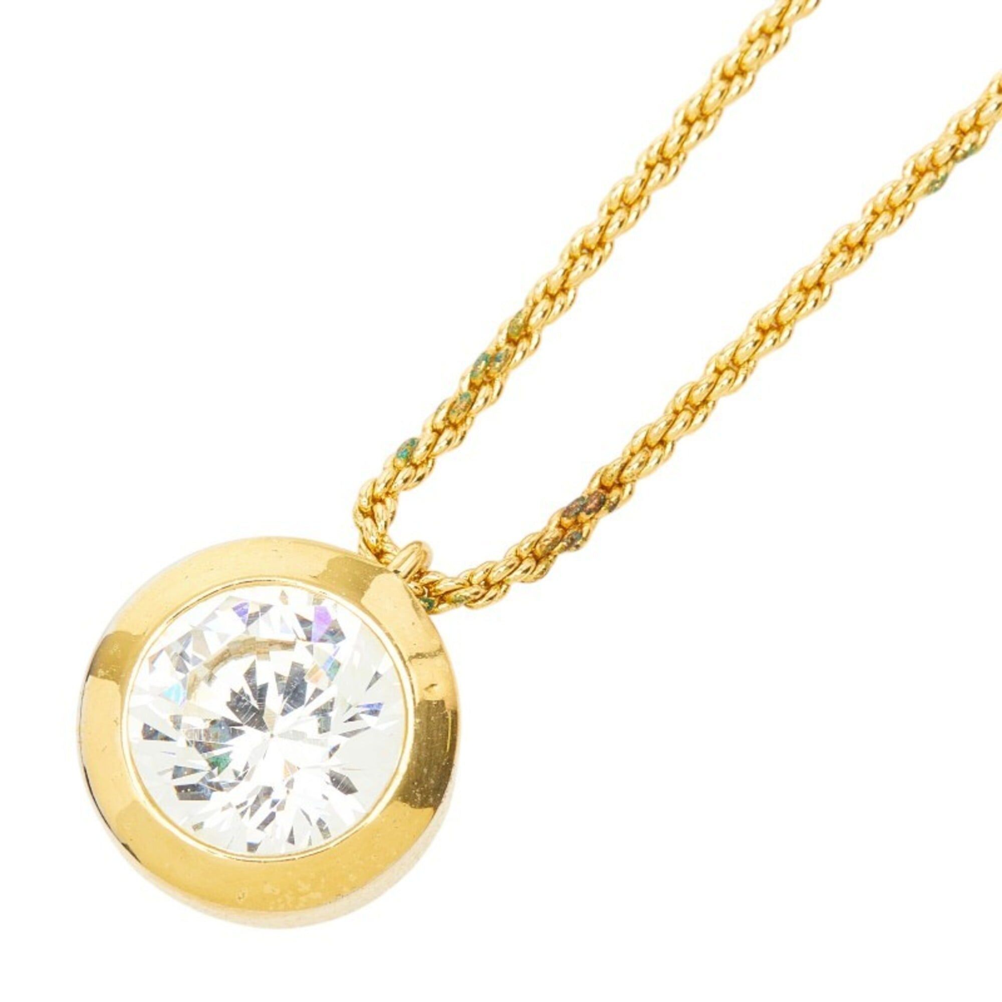 Dior Christian Dior Dior Large Chain Pendant Necklace with Gold Rhinestones, Plated, for Women Size ONE SIZE - 1 Thumbnail