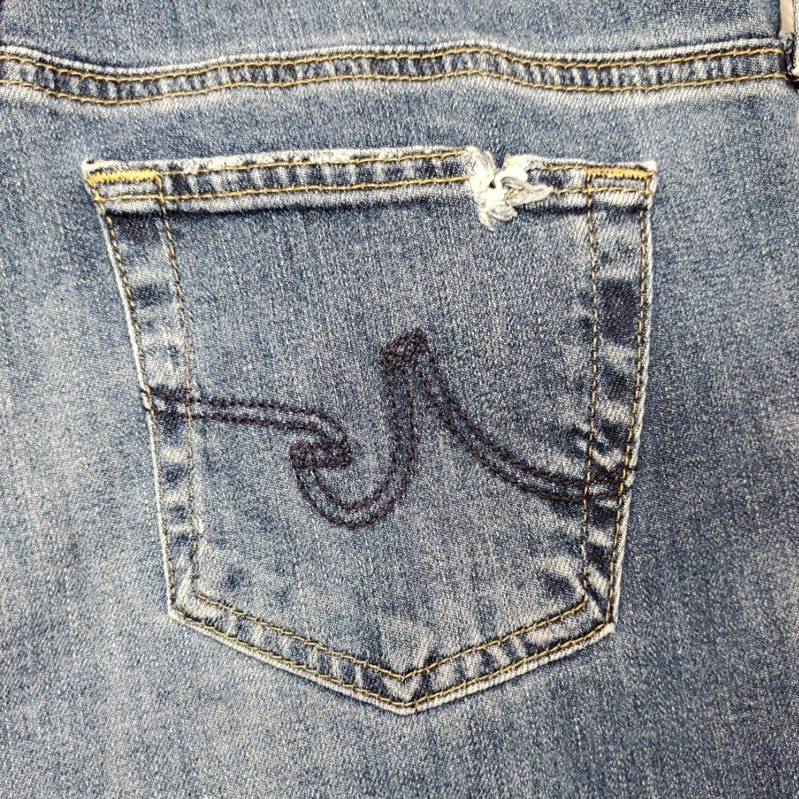 Denime Adriano Goldschmied Jeans Womens 27 Reg Blue The Stilt Cigarette Leg Faded Denim Jeans Size 27" / US 4 / IT 40 - 6 Thumbnail