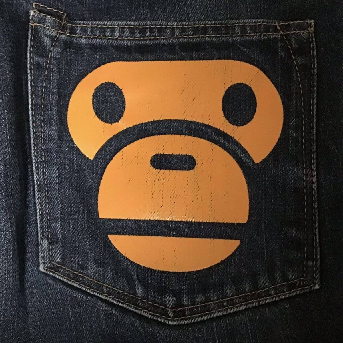 Bape × Nigo BAPE Milo Face denim pants a bathing ape NIGO ★size M Size US 32 / EU 48 - 4 Thumbnail