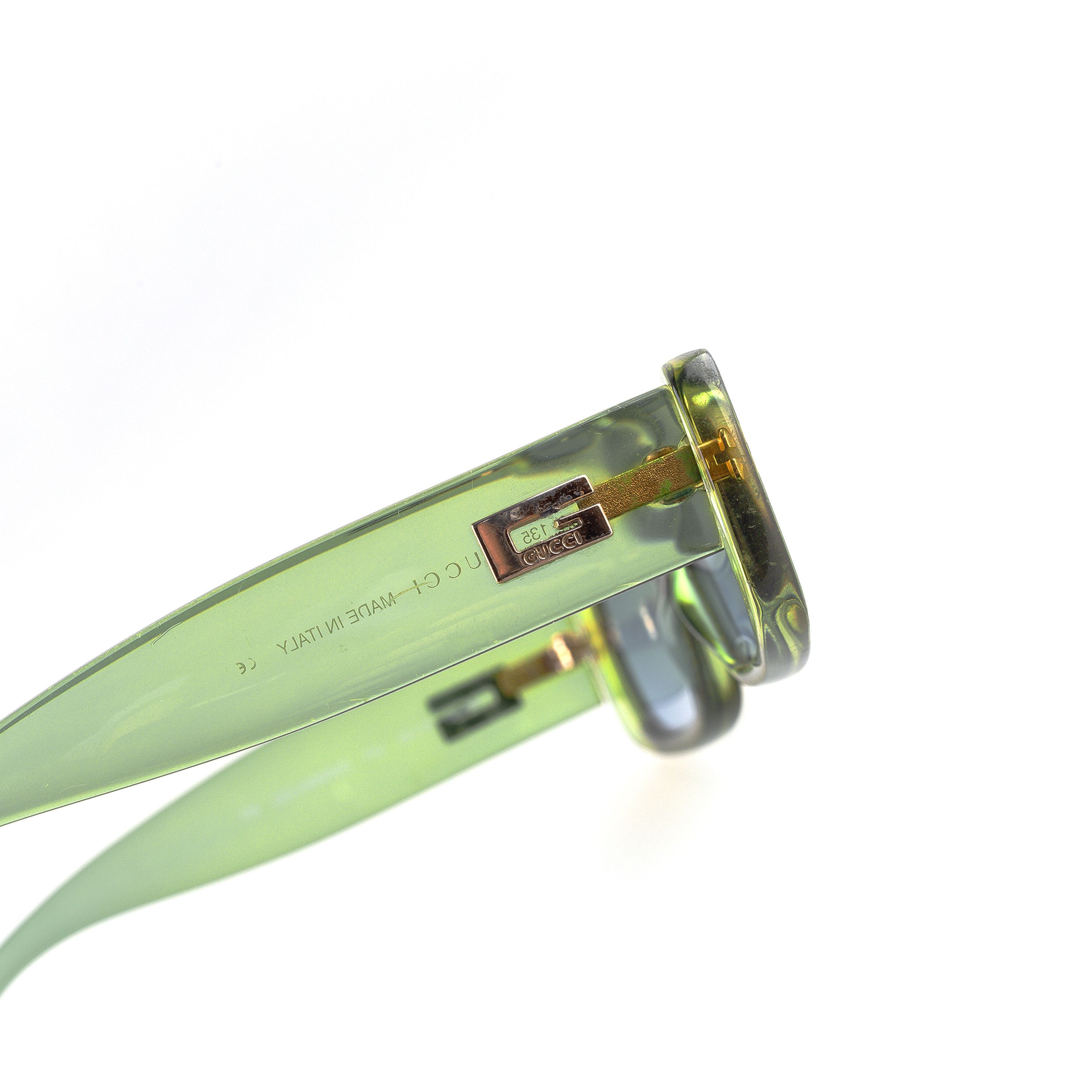 Gucci GG 2409 Green Acetate Rectangle Sunglasses
