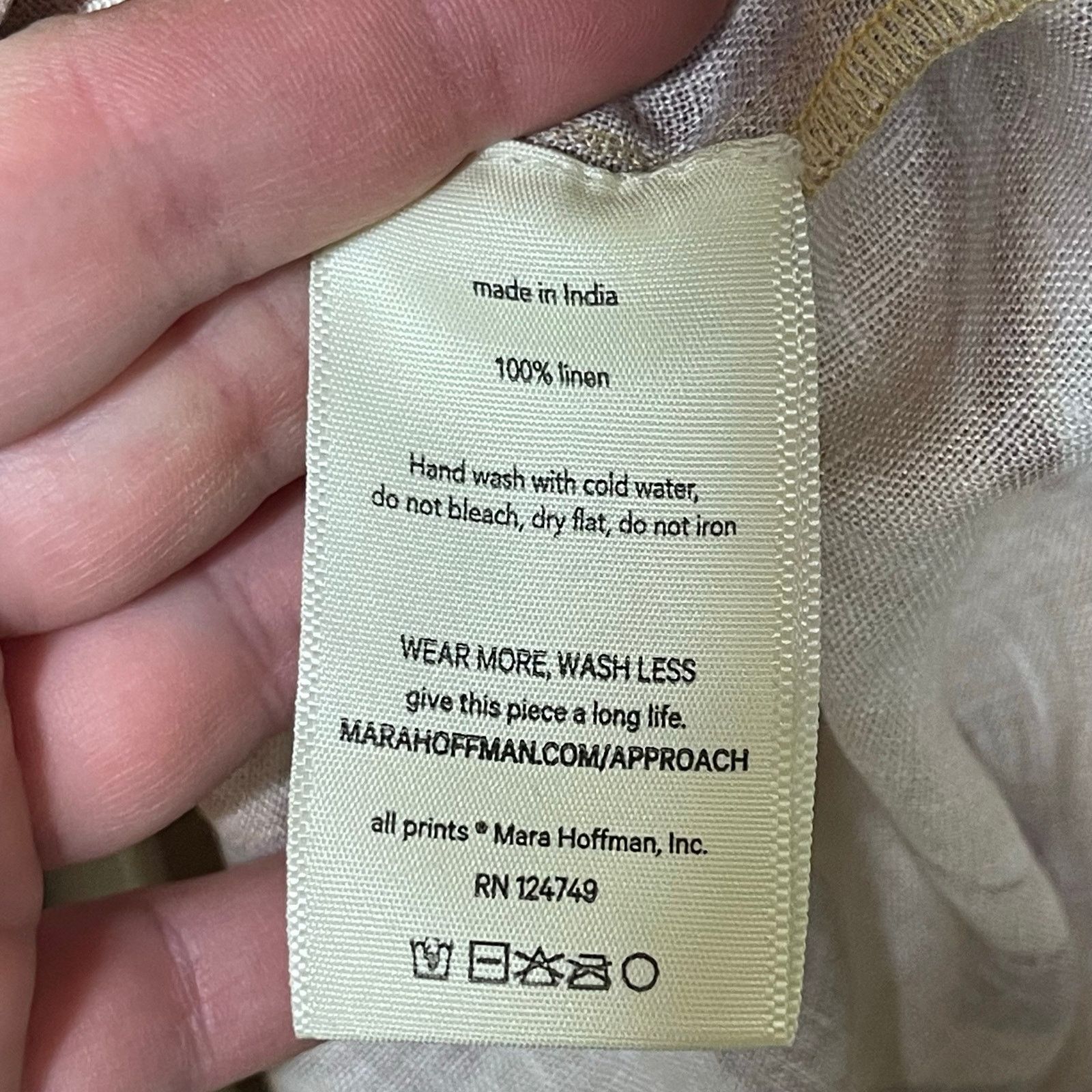 Mara Hoffman MARA HOFFMAN Lysa 100% Linen Belted Dress In Yellow Multi 3X Size 3XL / US 20-22 - 10 Thumbnail