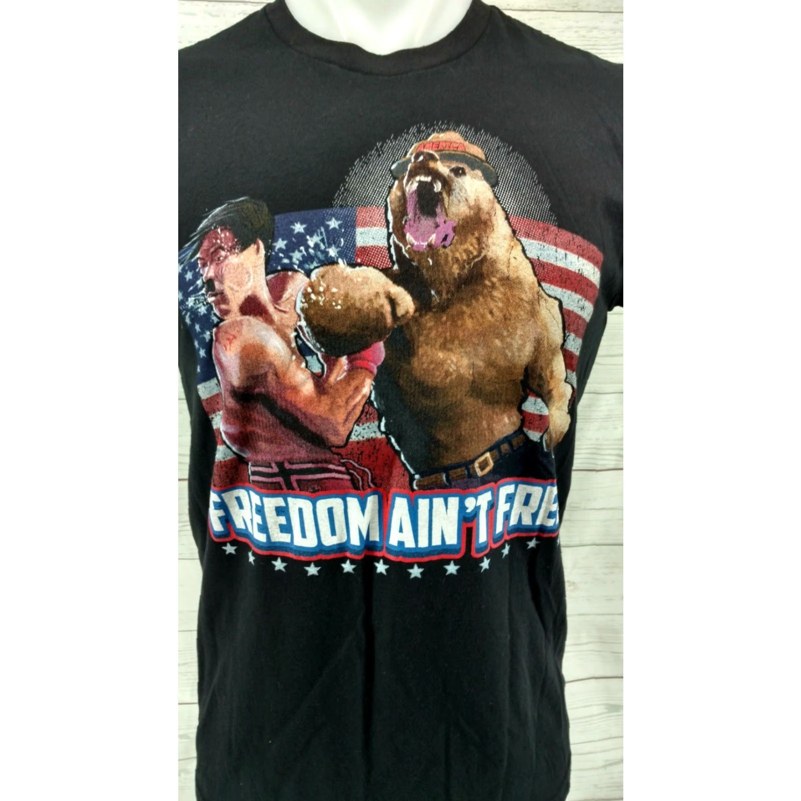 Vintage American AF Men's T-Shirt Black Medium Freedom Ain't Free Shirt Size US M / EU 48-50 / 2 - 2 Thumbnail