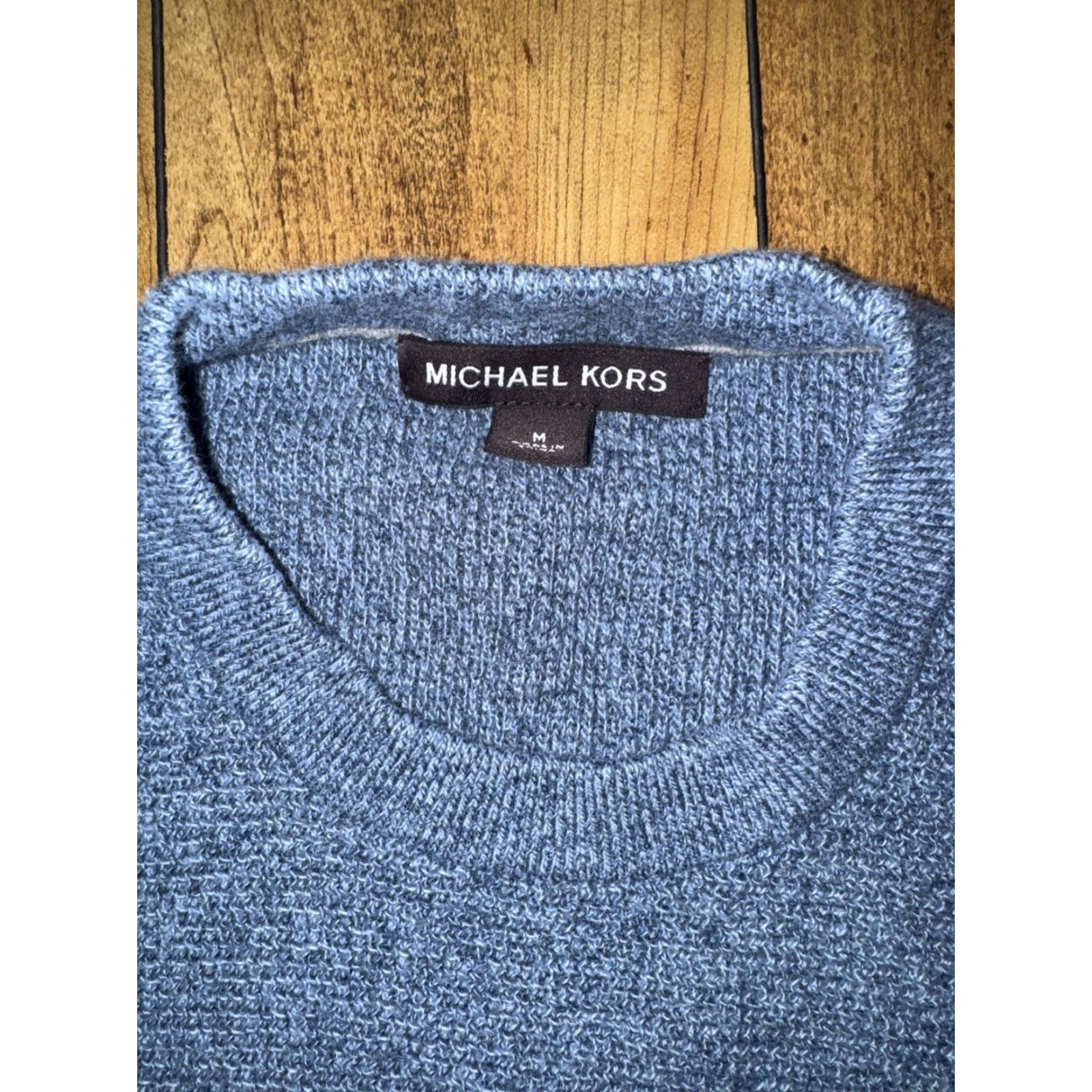 Michael Kors Michael Kors Blue Crewneck Midweight Sweater Men’s Medium 19x25 Adult M Cotton Knit Pullover Size US M / EU 48-50 / 2 - 3 Thumbnail