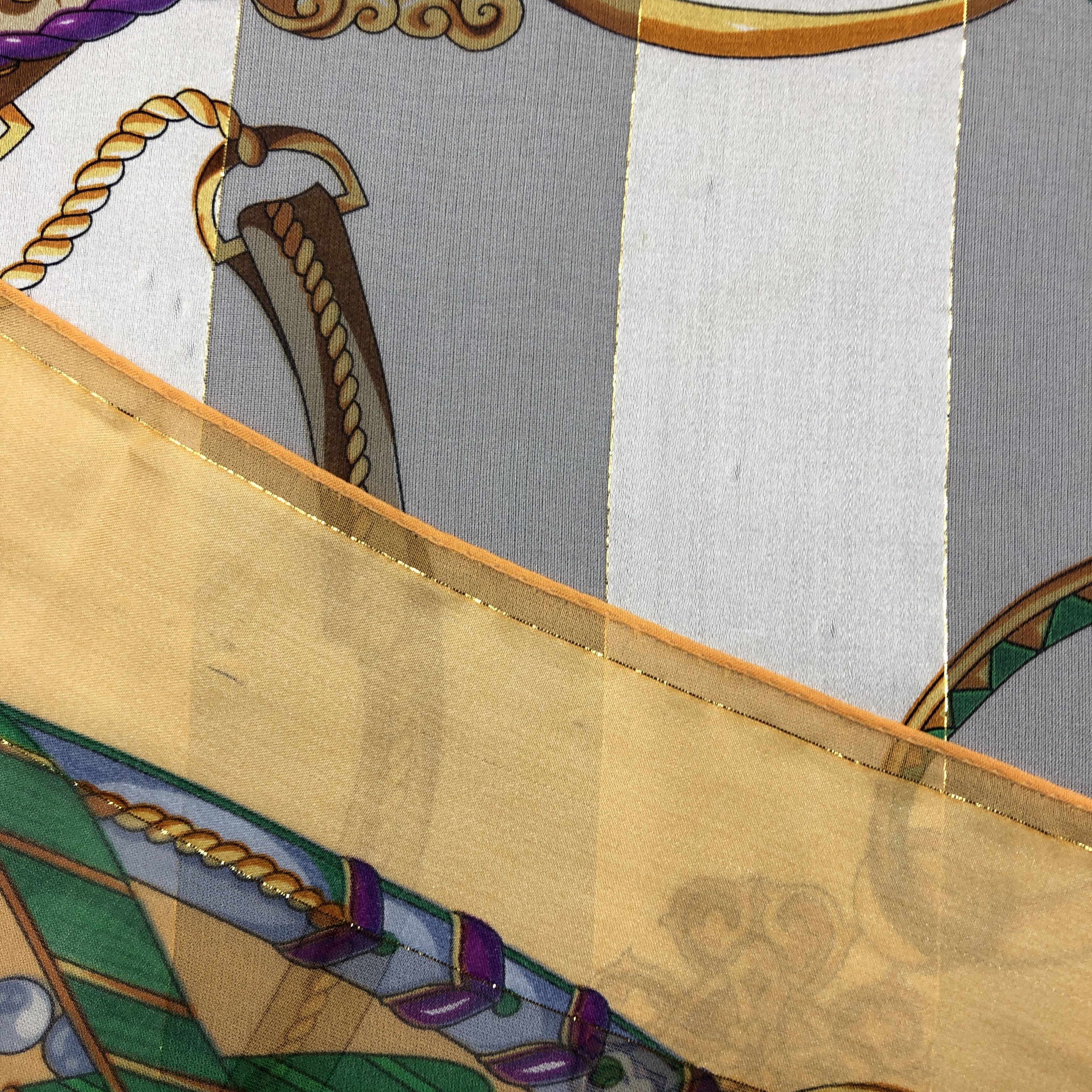Japanese Brand Vintage SILK Scarf Twill Stole Wraps Scarves - GF60021 Size ONE SIZE - 6 Thumbnail