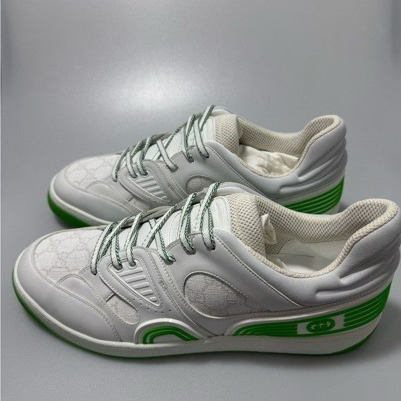 Gucci Gucci Basket Sneakers White Green Men’s 13 Size US 13 / EU 46 - 3 Thumbnail