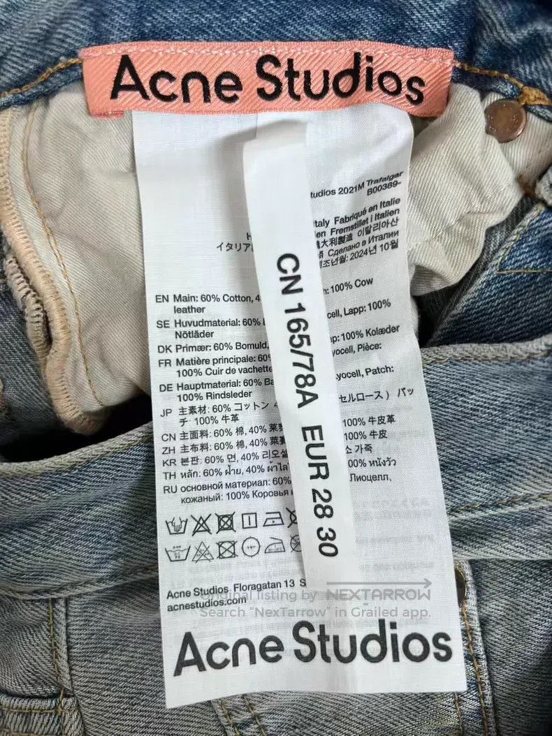 Acne Studios Acne Studios Distressed Bleach Splatter Light Blue Wide Le Size 30" / US 8 / IT 44 - 4 Thumbnail