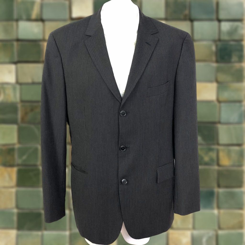 Hugo Boss Hugo Boss Men's 100% Wool Three-Button Sport Coat Jacket Brown Blue MINT Size US XS / EU 42 / 0 - 1 Thumbnail