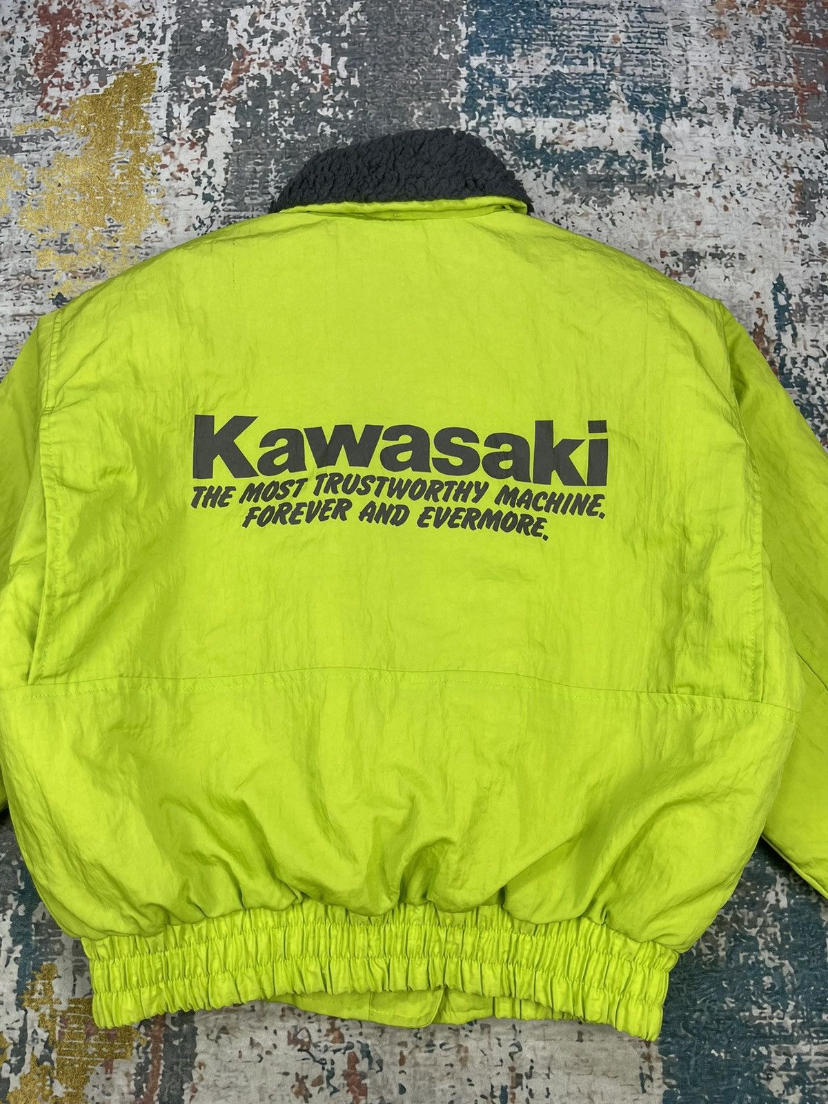 Sports Specialties Vintage Kawasaki Lime Green Motorcycle Nylon Jackets Size US M / EU 48-50 / 2 - 3 Thumbnail