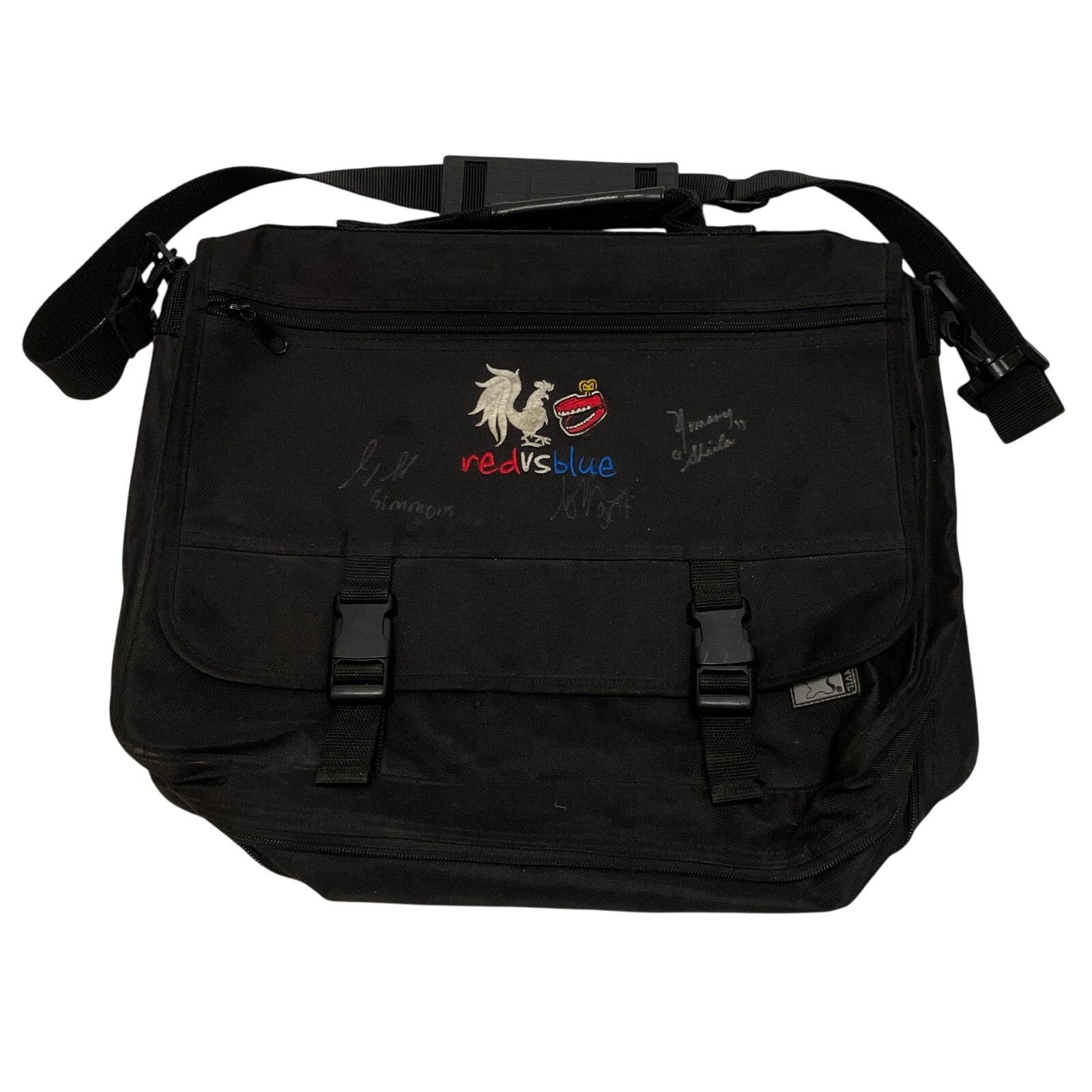 Vintage VTG Y2K Halo Red vs Blue Rooster Teeth Signed Messenger Bag Size 26 - 1 Thumbnail
