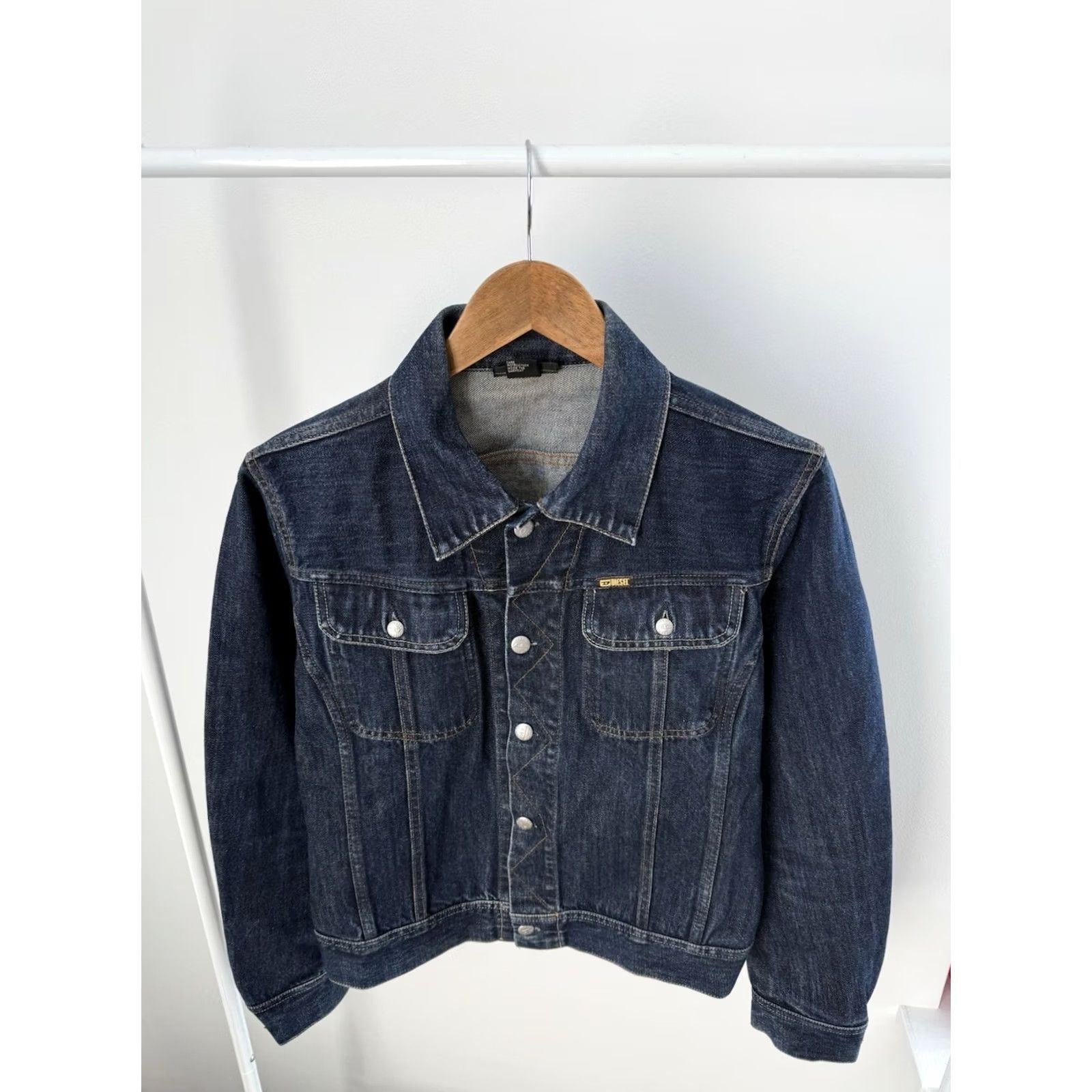 Diesel Vintage Diesel Denim Jacket Women’s Size S Dark Wash Trucker Classic Button Up Size S / US 4 / IT 40 - 6 Thumbnail
