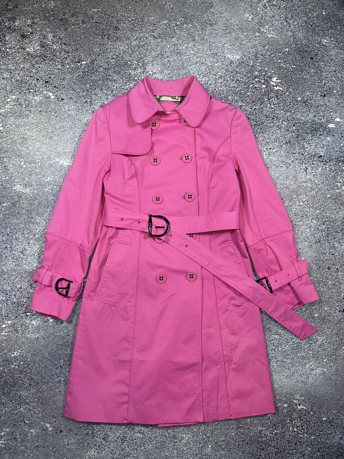 Burberry Rare Pink Barbie Vintage Burberry London Coat Trench Jacket Size S / US 4 / IT 40 - 1 Thumbnail