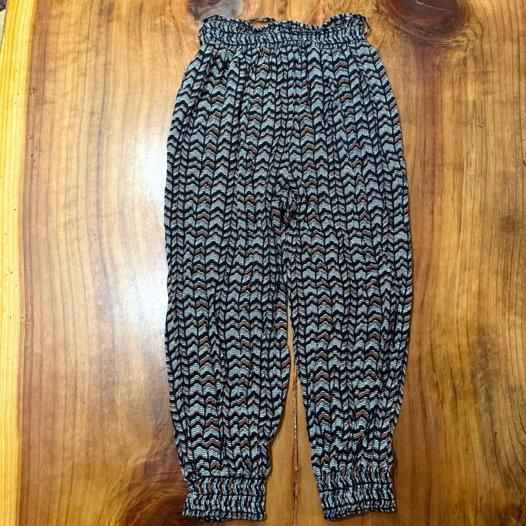 Anthropologie By Anthropologie Pants Medium Women's Jogger Boho Viscose Geometric Tassle A3-2 Size 42" / US 20 - 6 Thumbnail