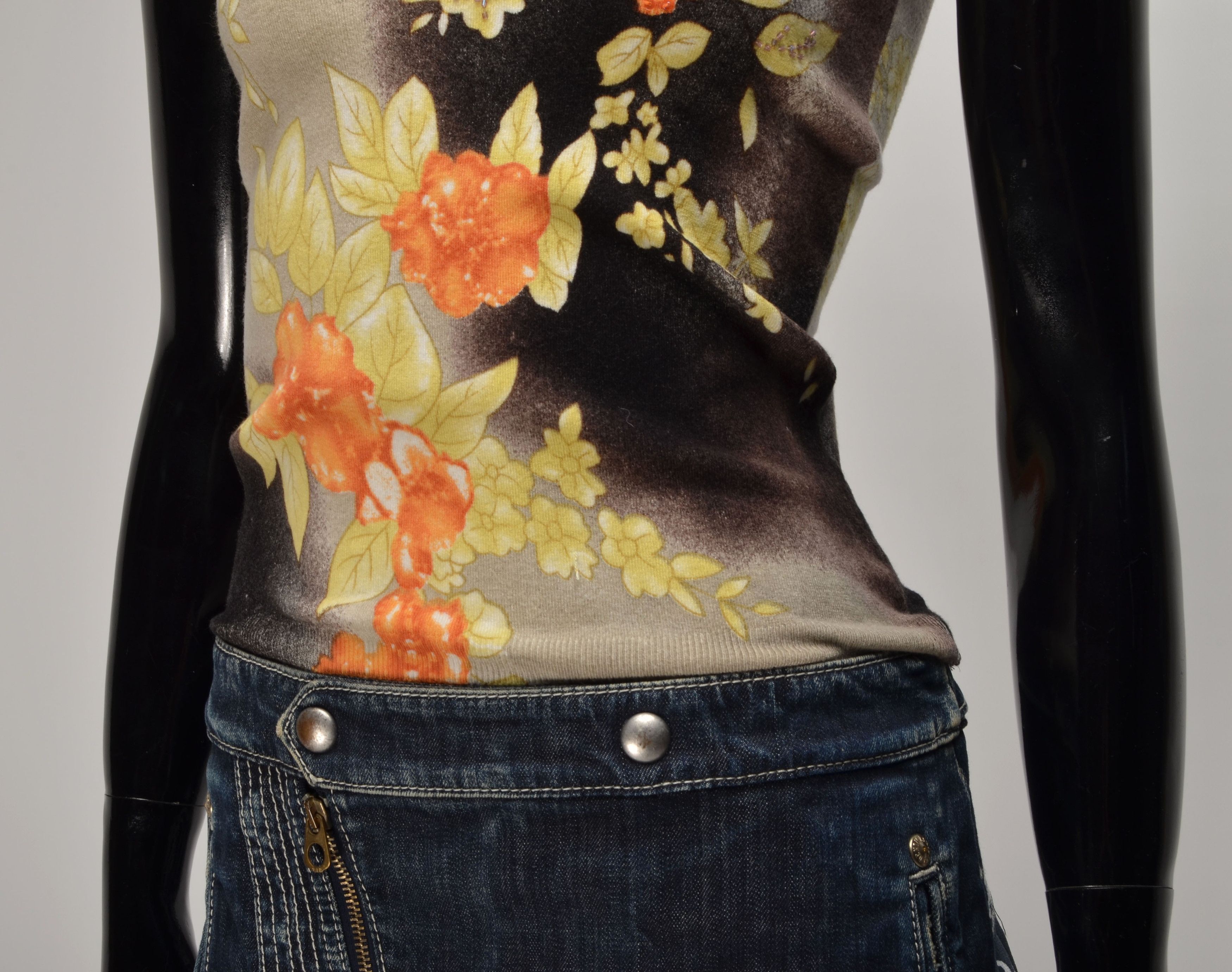 Other Vintage Elisa Italy Beaded Floral Y2K Top Size M / US 6-8 / IT 42-44 - 3 Thumbnail