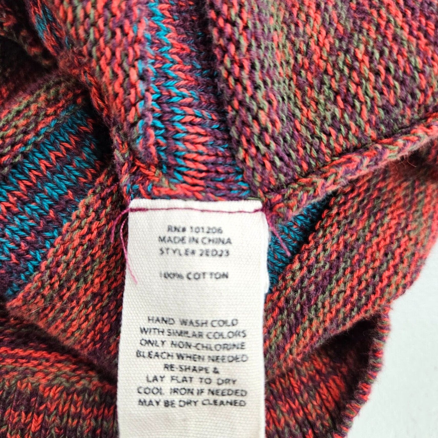 Soft Surroundings Soft Surroundings Womens Turtleneck Sweater Sz Small Red Blue Cotton Size S / US 4 / IT 40 - 5 Thumbnail