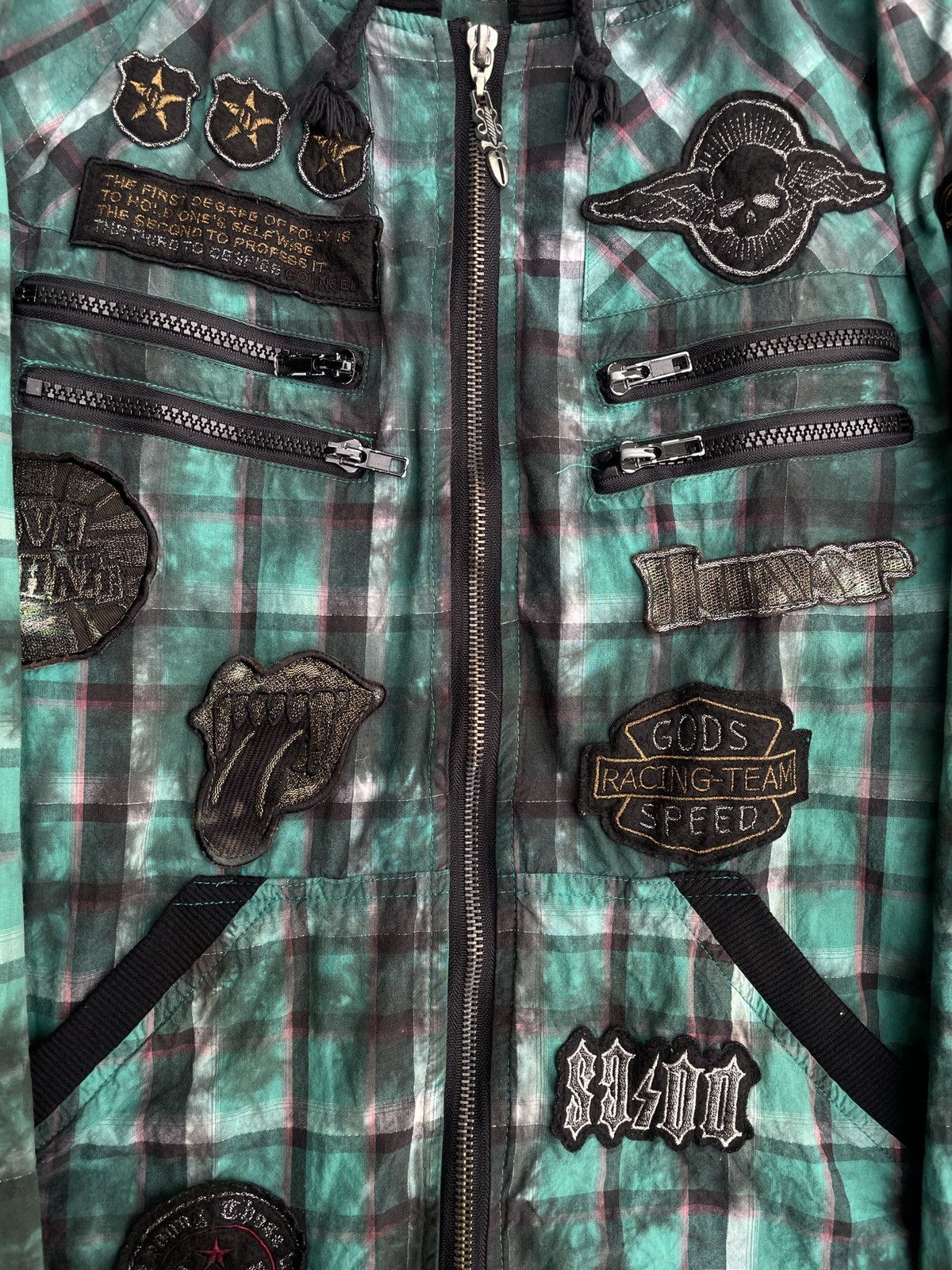 If Six Was Nine 2000s Japanese archive Vkei Multi Gimmic Patch Hooded Jacket Size US M / EU 48-50 / 2 - 9 Thumbnail