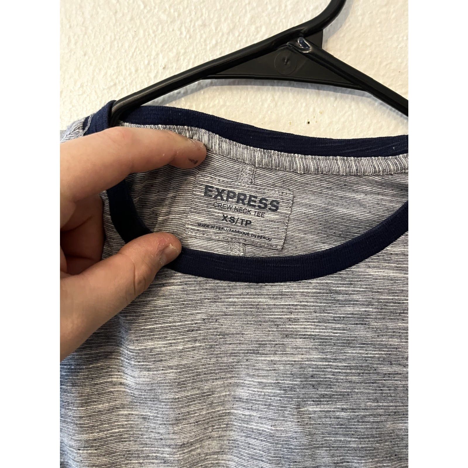 Express VINTAGE EXPRESS Men’s Crew Neck T-Shirt XS Blue Solid Cotton Short Sleeve Slim Fit Size US XS / EU 42 / 0 - 3 Thumbnail